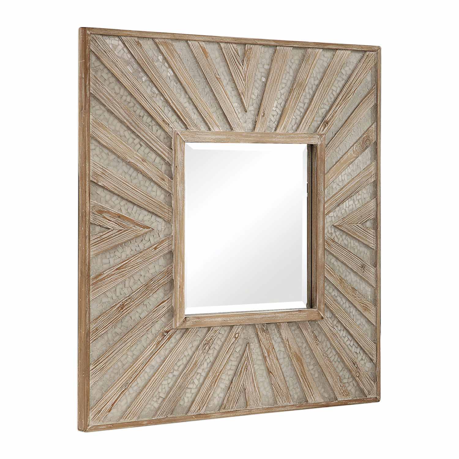Uttermost Gideon Square Mirror - Wood/Ivory