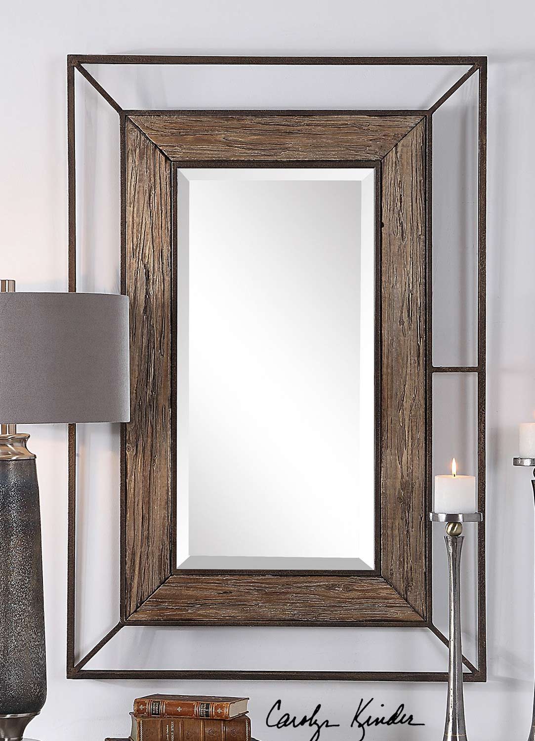 Uttermost Ward Open Framed Wood Mirror