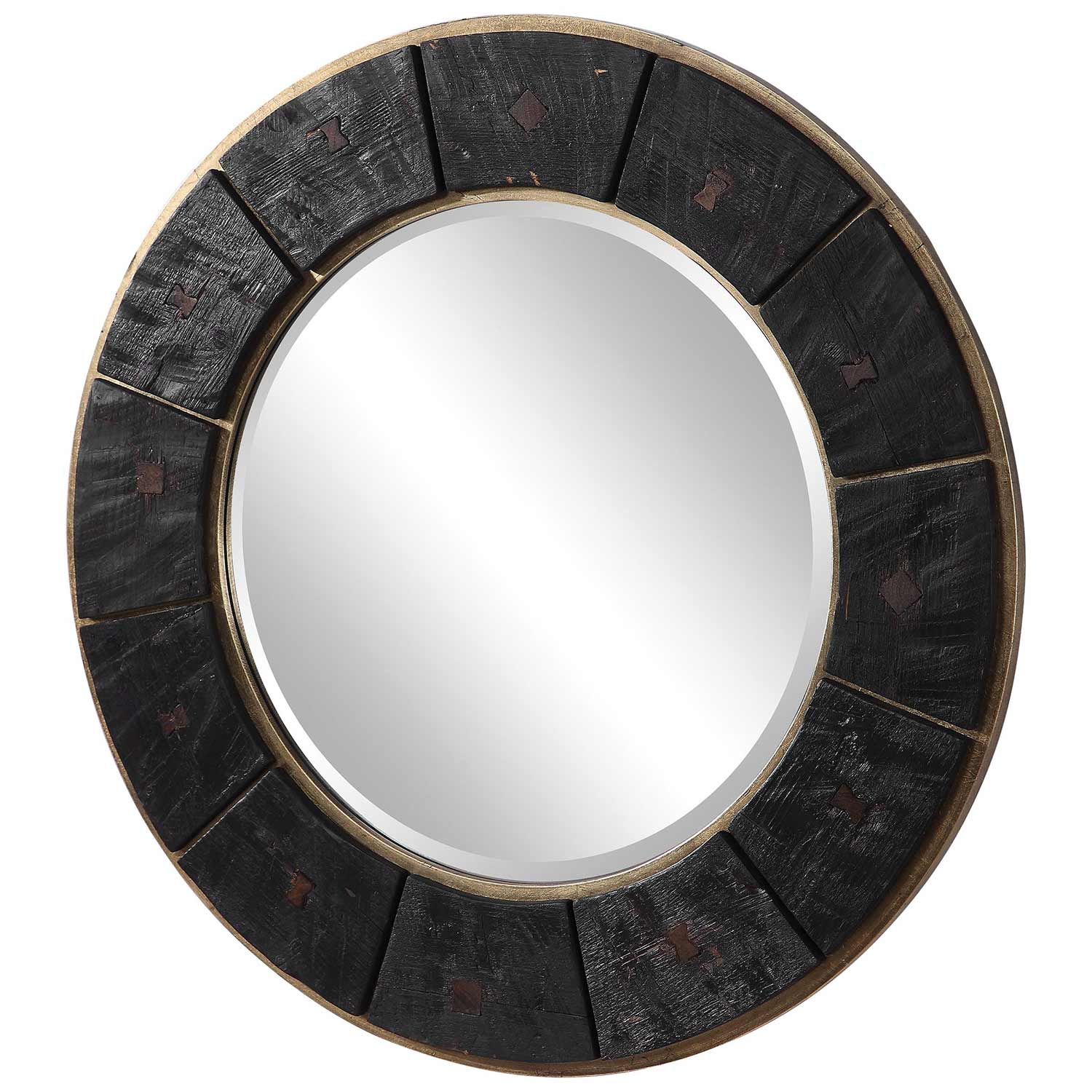 Uttermost Kerensa Round Mirror - Dark Wood