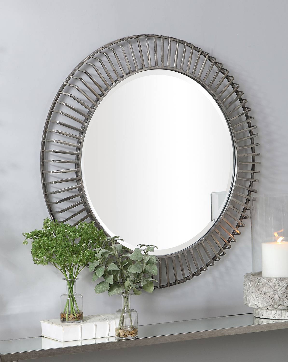 Uttermost Schwartz Metal Round Mirror