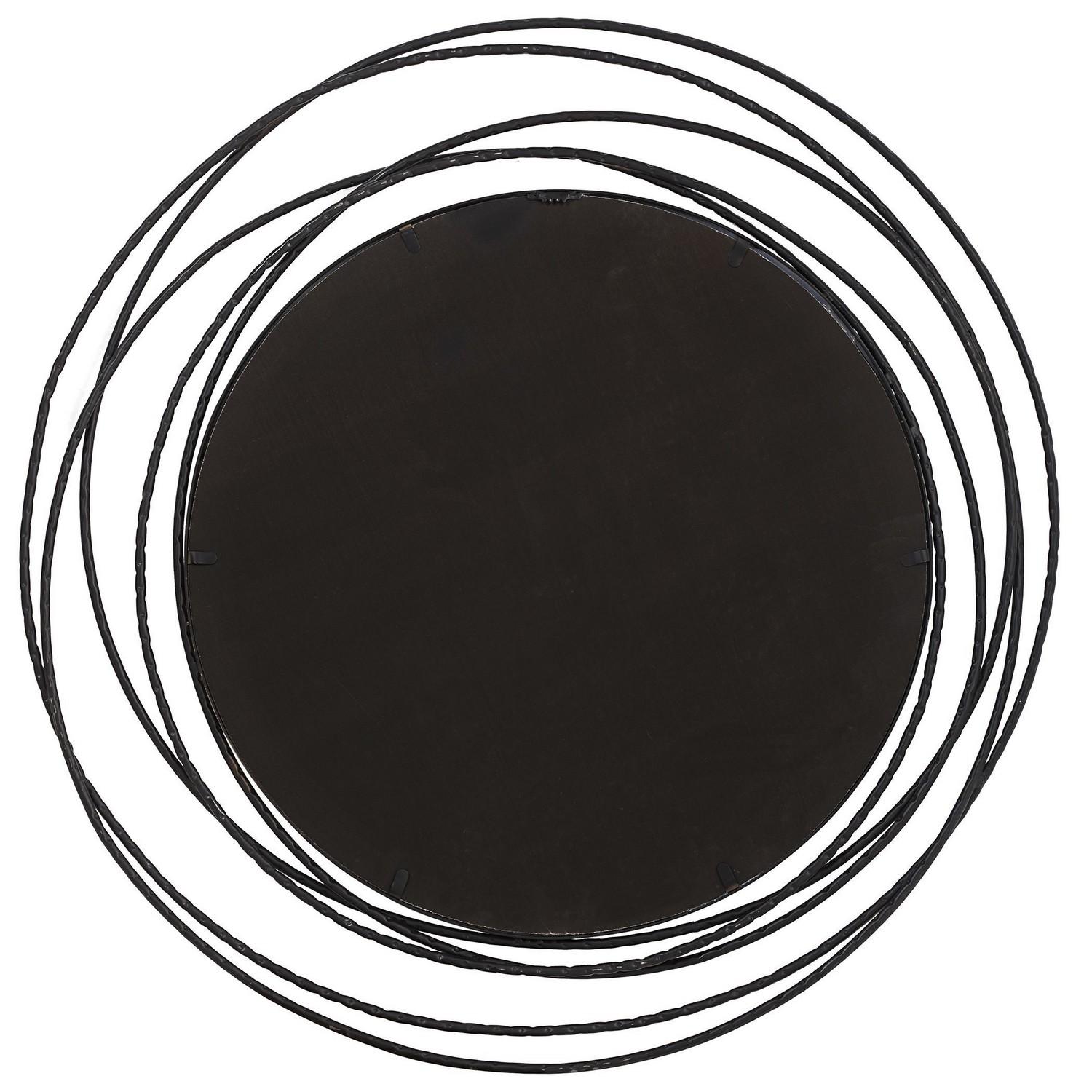 Uttermost Whirlwind Round Mirror - Black