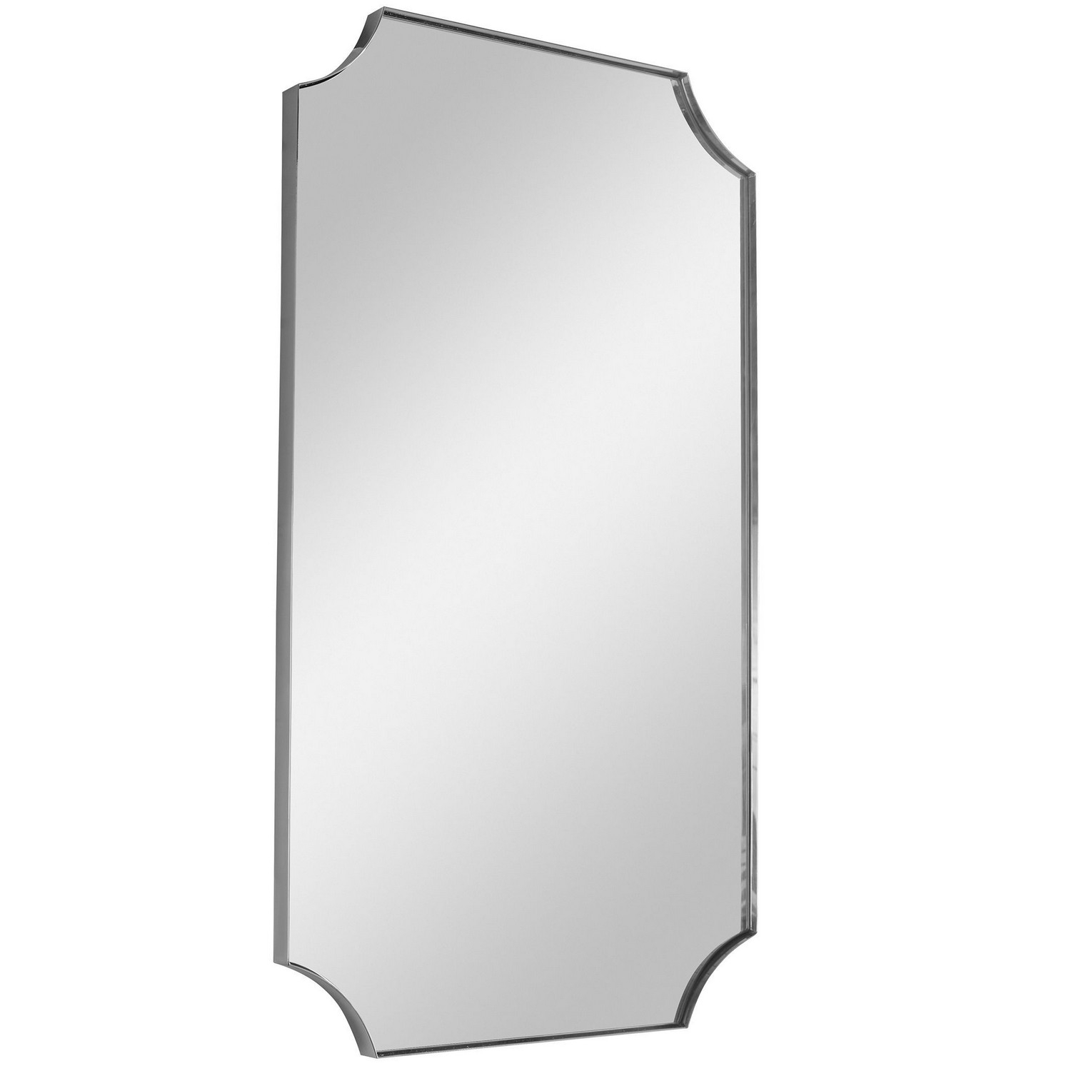 Uttermost Lennox Scalloped Corner Mirror - Nickel