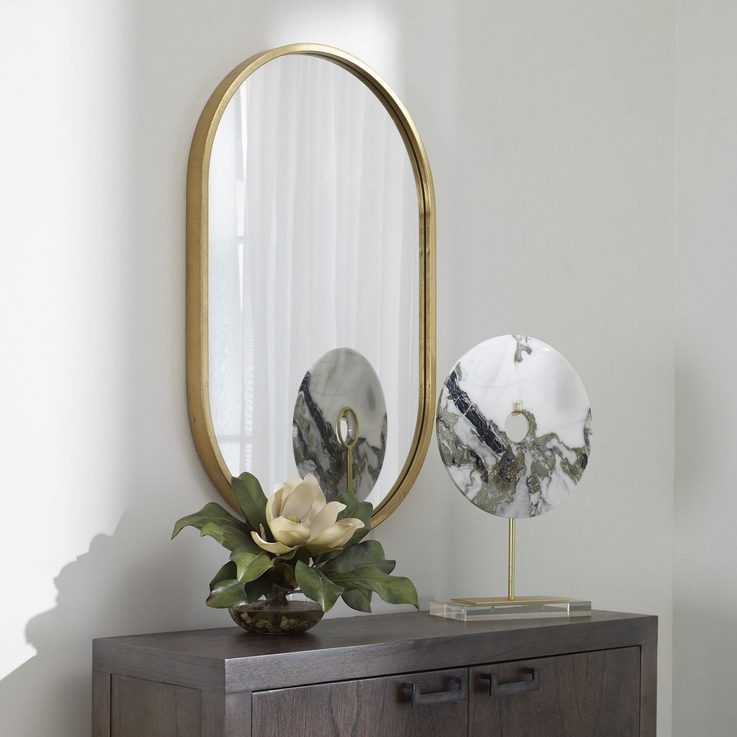 Uttermost Varina Minimalist Oval Mirror - Gold
