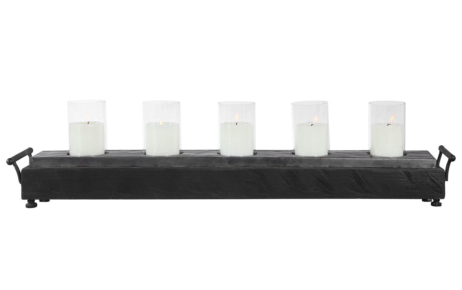 Uttermost Cordaro Wood Candleholder - Charcoal