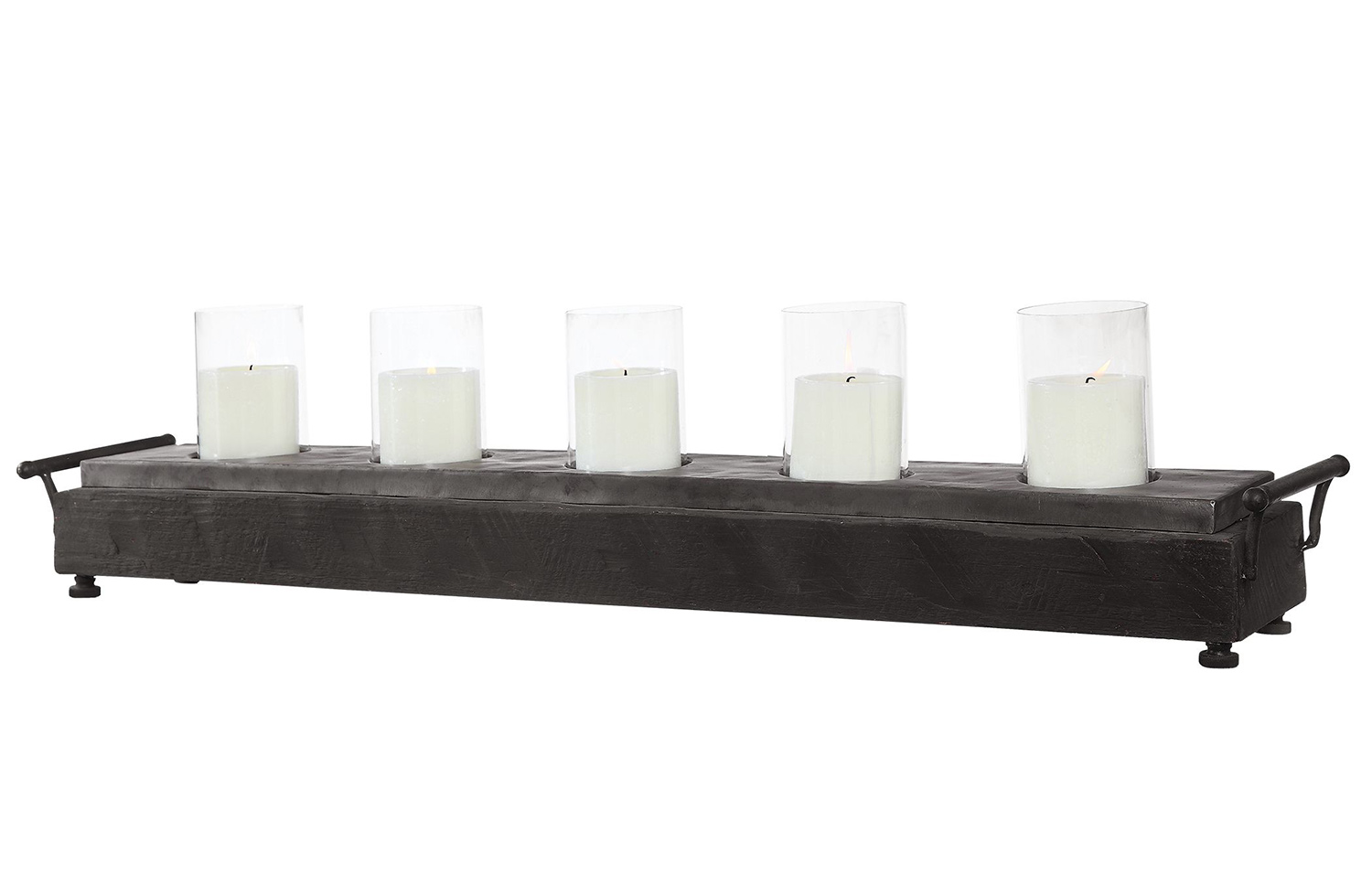 Uttermost Cordaro Wood Candleholder - Charcoal