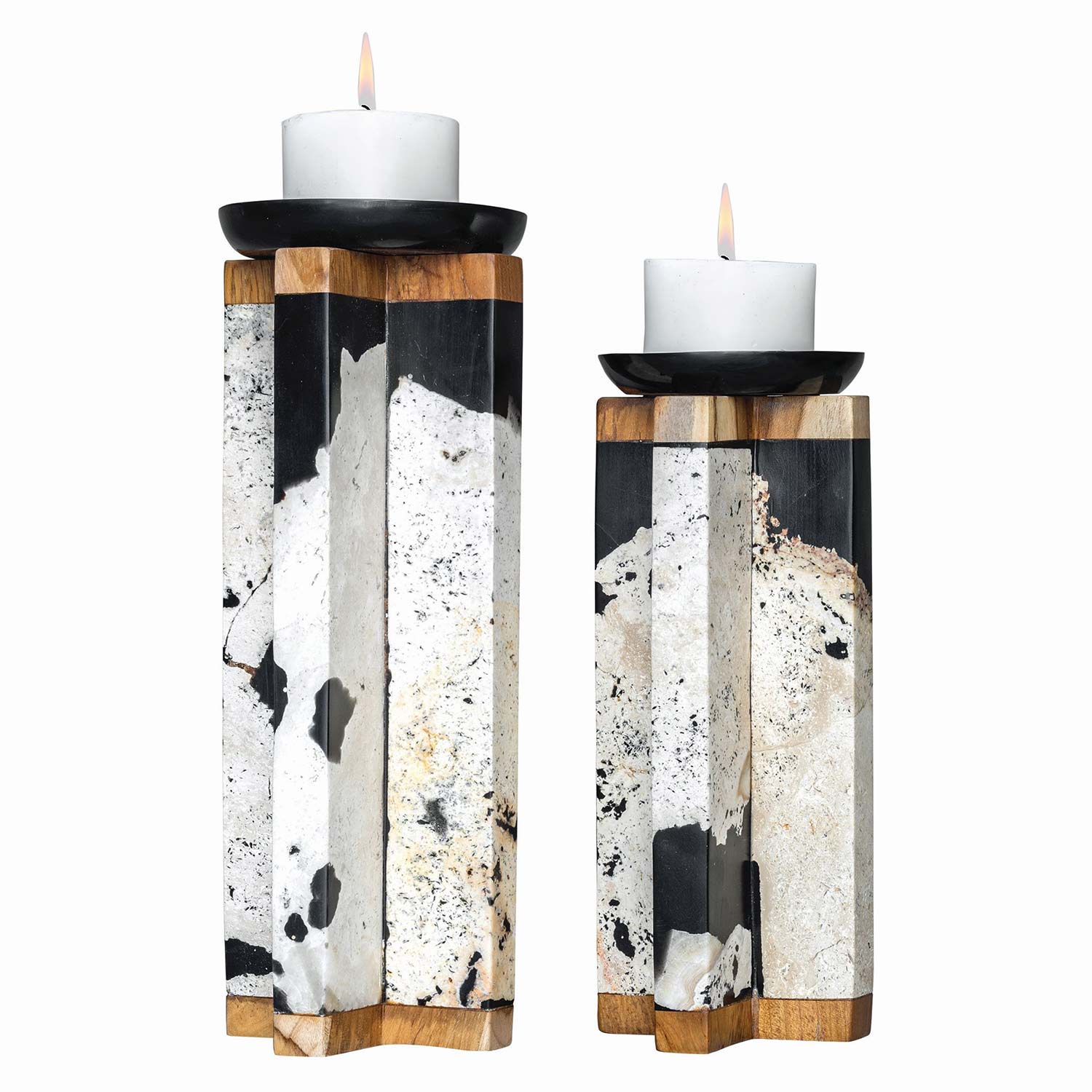 Uttermost Illini Stone Candleholders - Set of 2