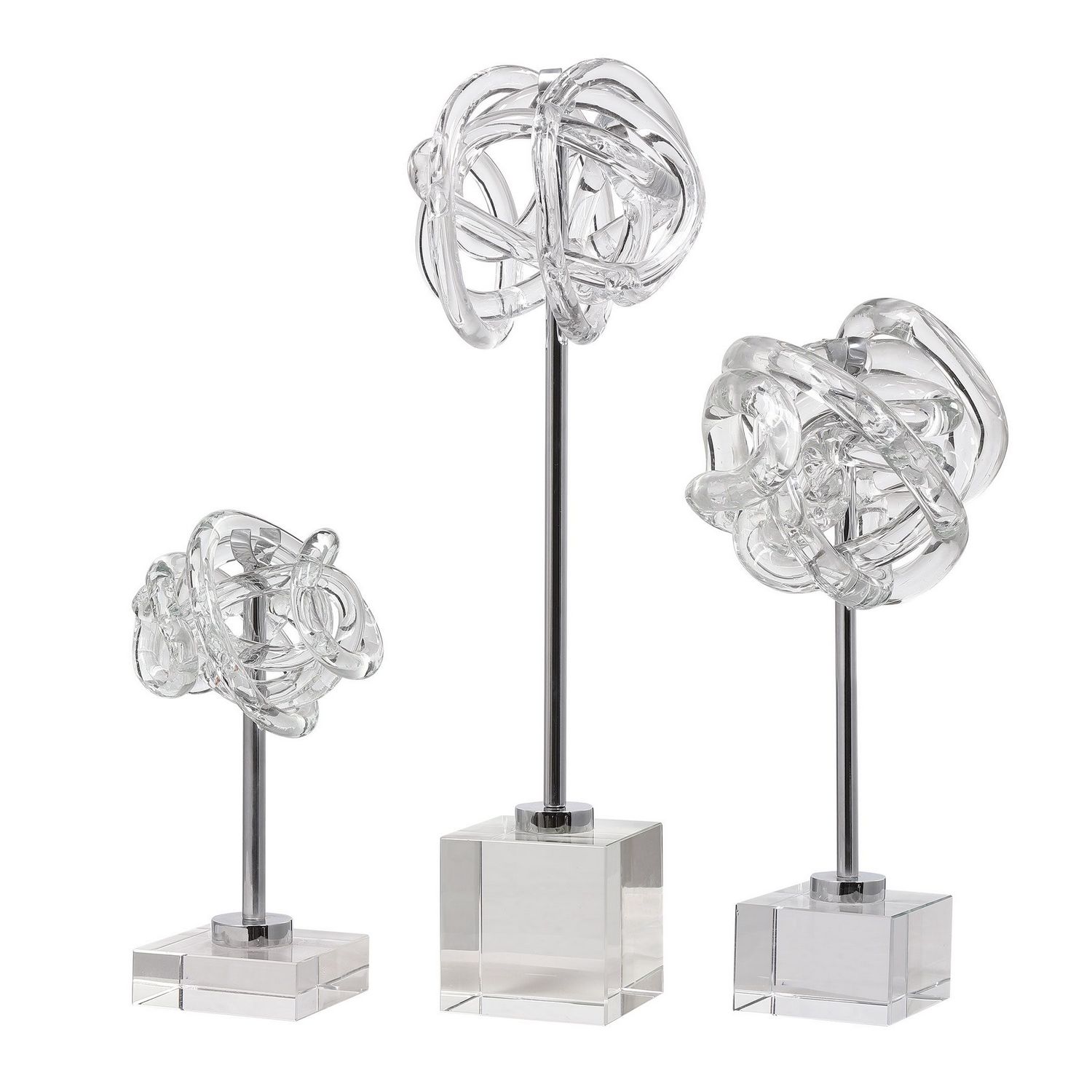 Uttermost Neuron Glass Table Top Sculptures - Set of 3