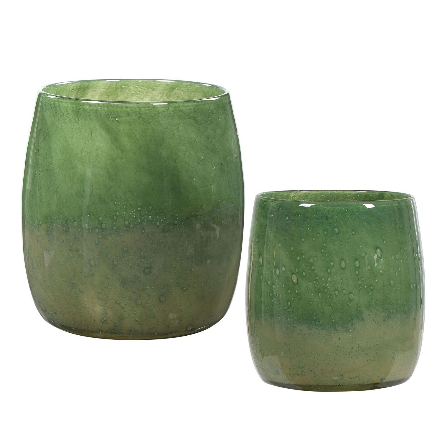 Uttermost Matcha Glass Vases - Set of 2 - Green