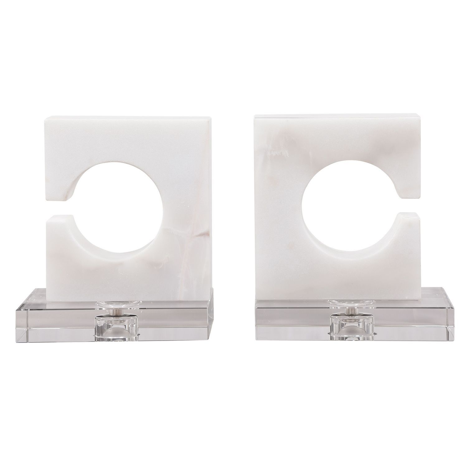 Uttermost Clarin Bookends - Set of 2 - White/Gray