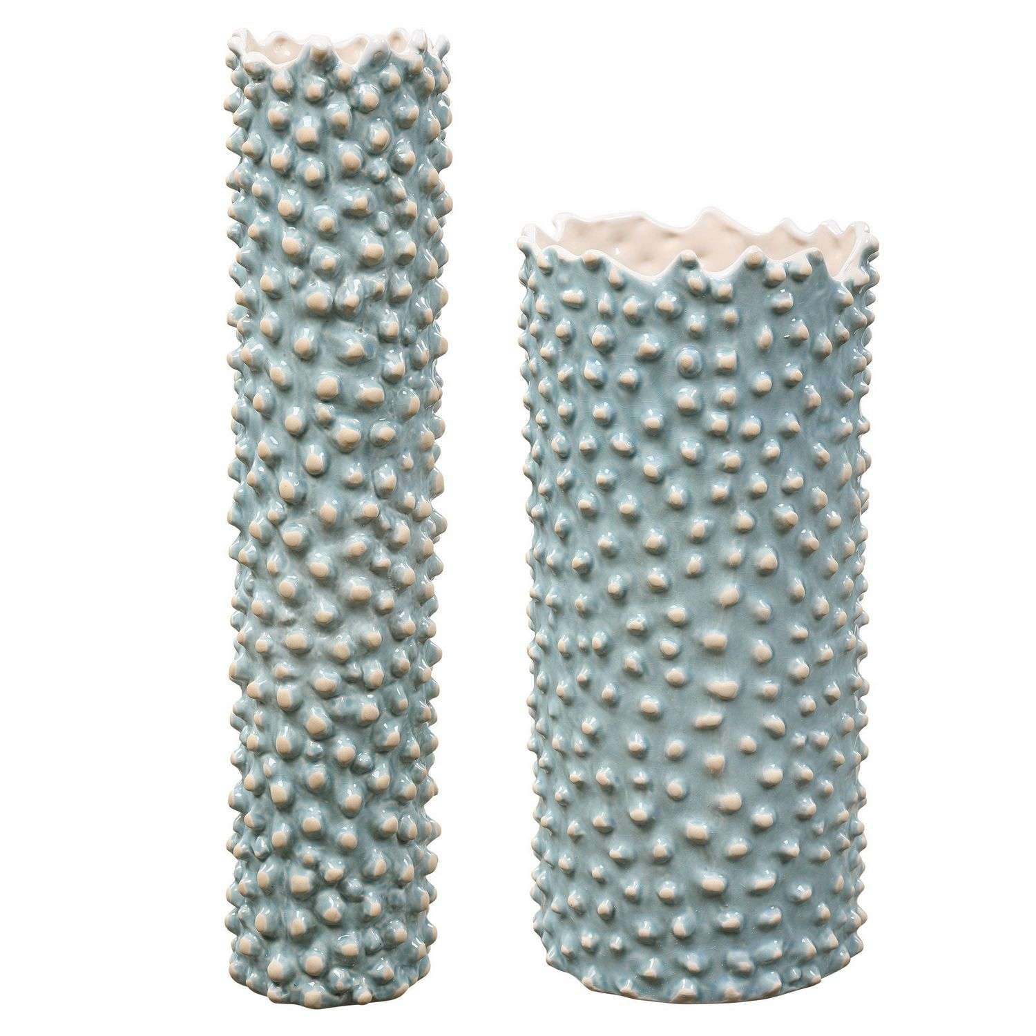 Uttermost Ciji Aqua Ceramic Vases - Set of 2