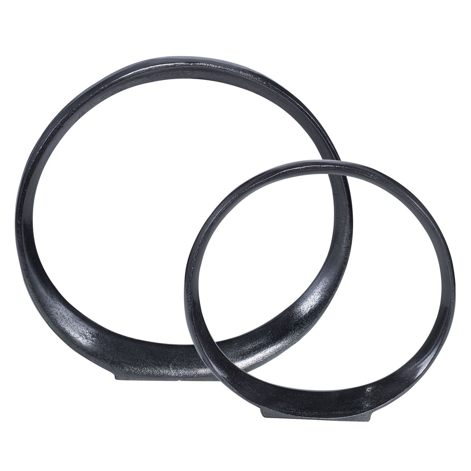 Uttermost Orbits Ring Sculptures - Set of 2 - Black