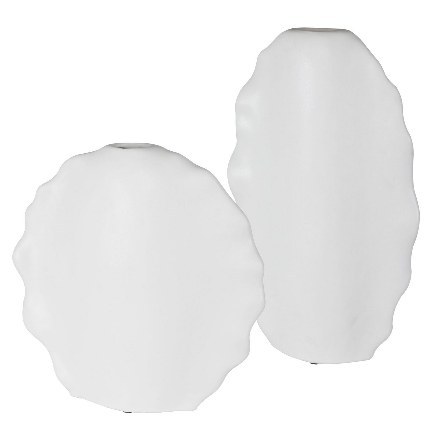 Uttermost Ruffled Feathers Modern Vases - Set of 2 - White