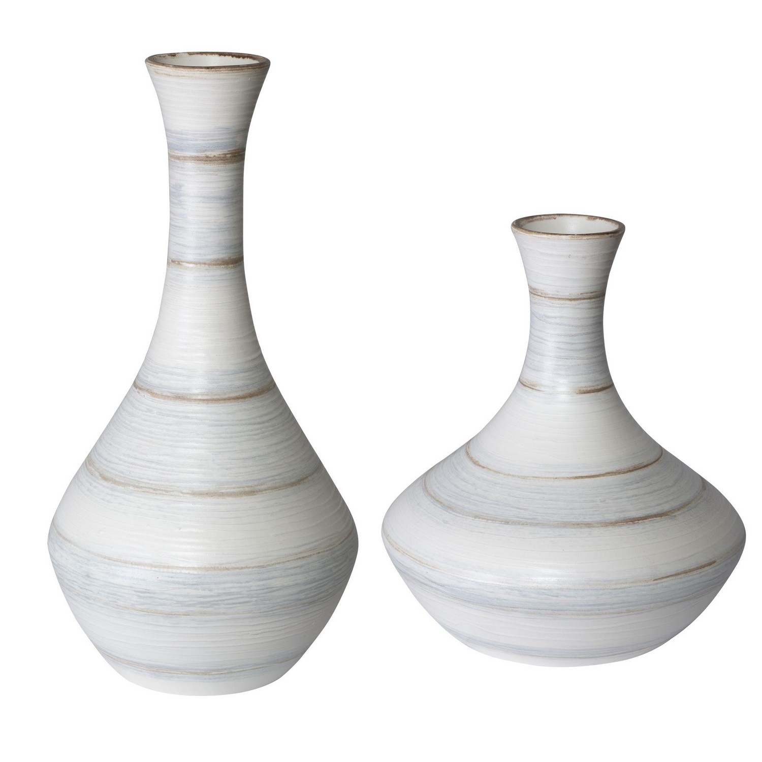 Uttermost Potter Fluted Striped Vases - Set of 2