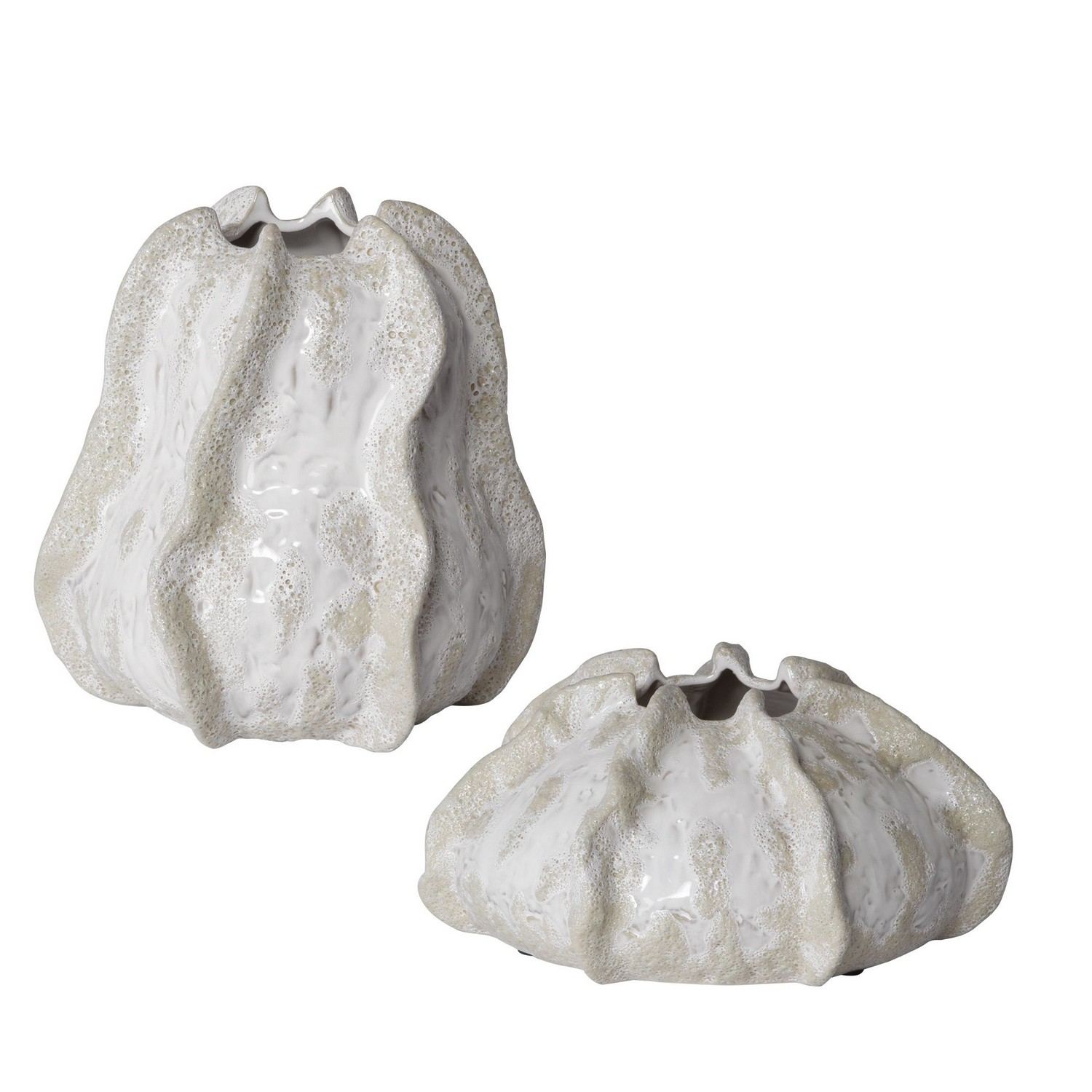Uttermost Urchin Vases - Set of 2 - Textured Ivory