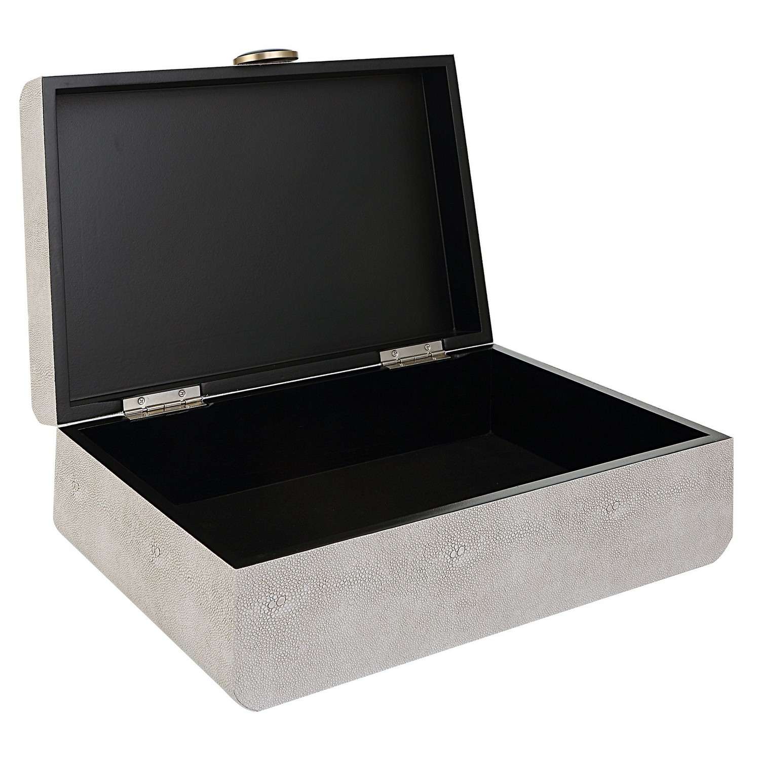 Uttermost Lalique Shagreen Box - White