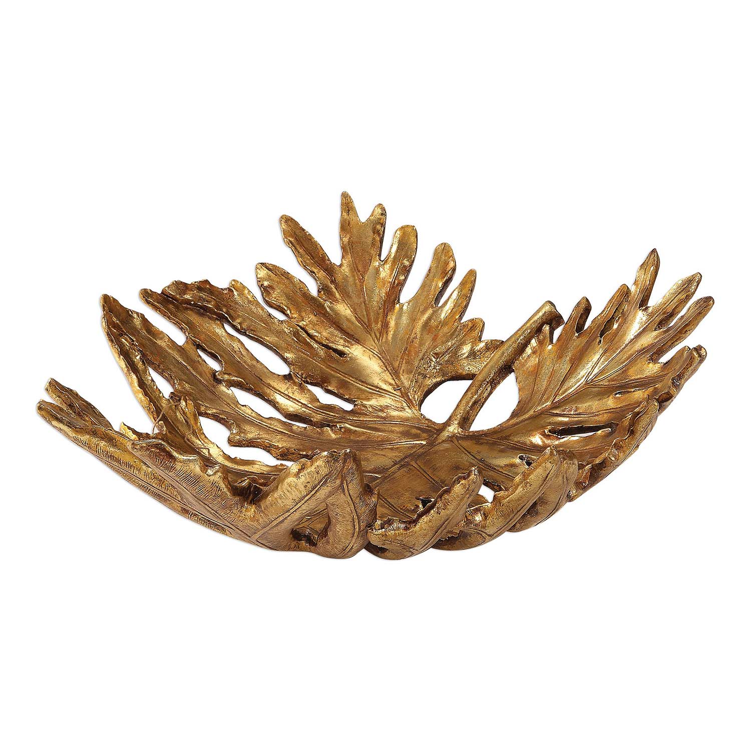 Uttermost Oak Leaf Bowl - Metallic Gold