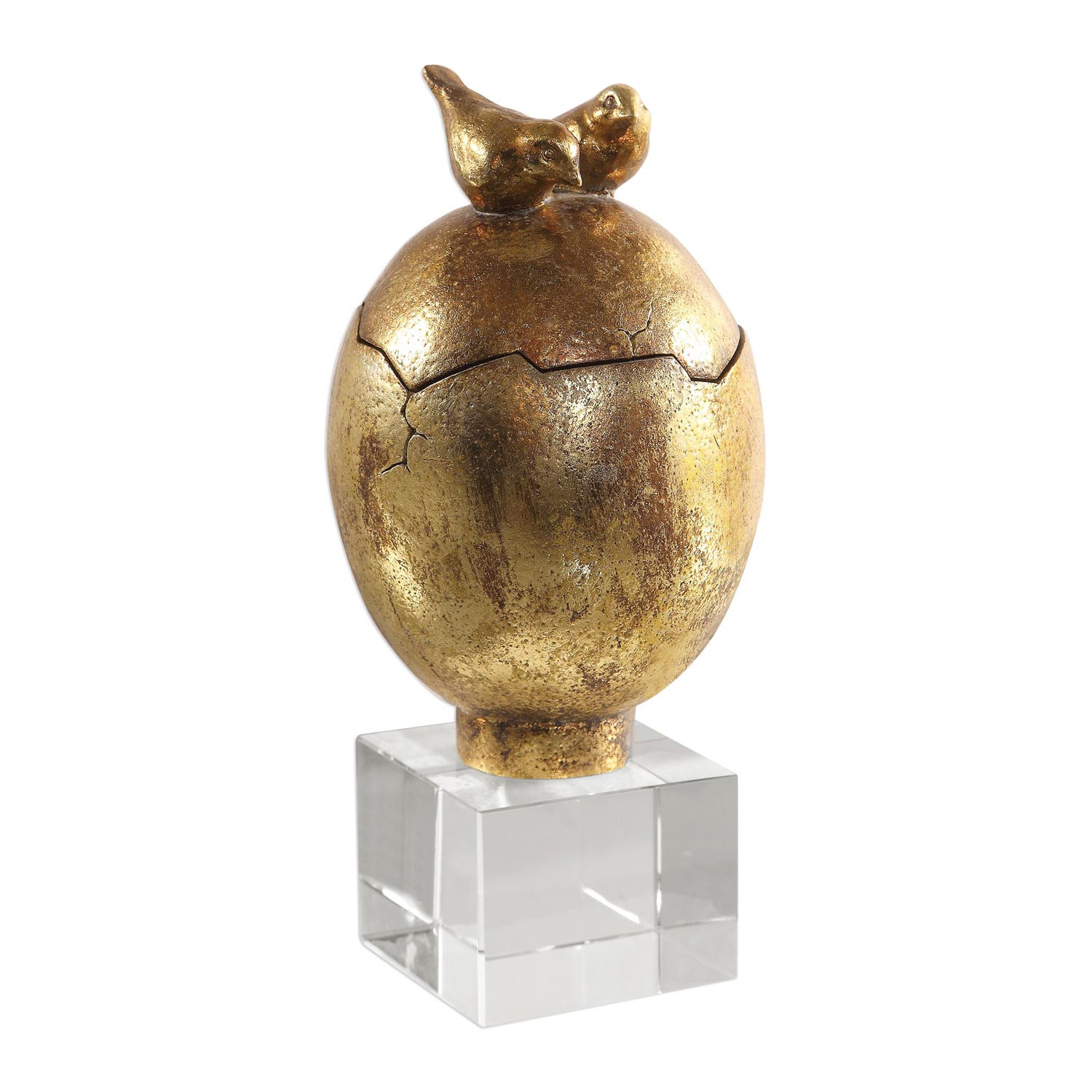 Uttermost Hatched Egg Box - Gold