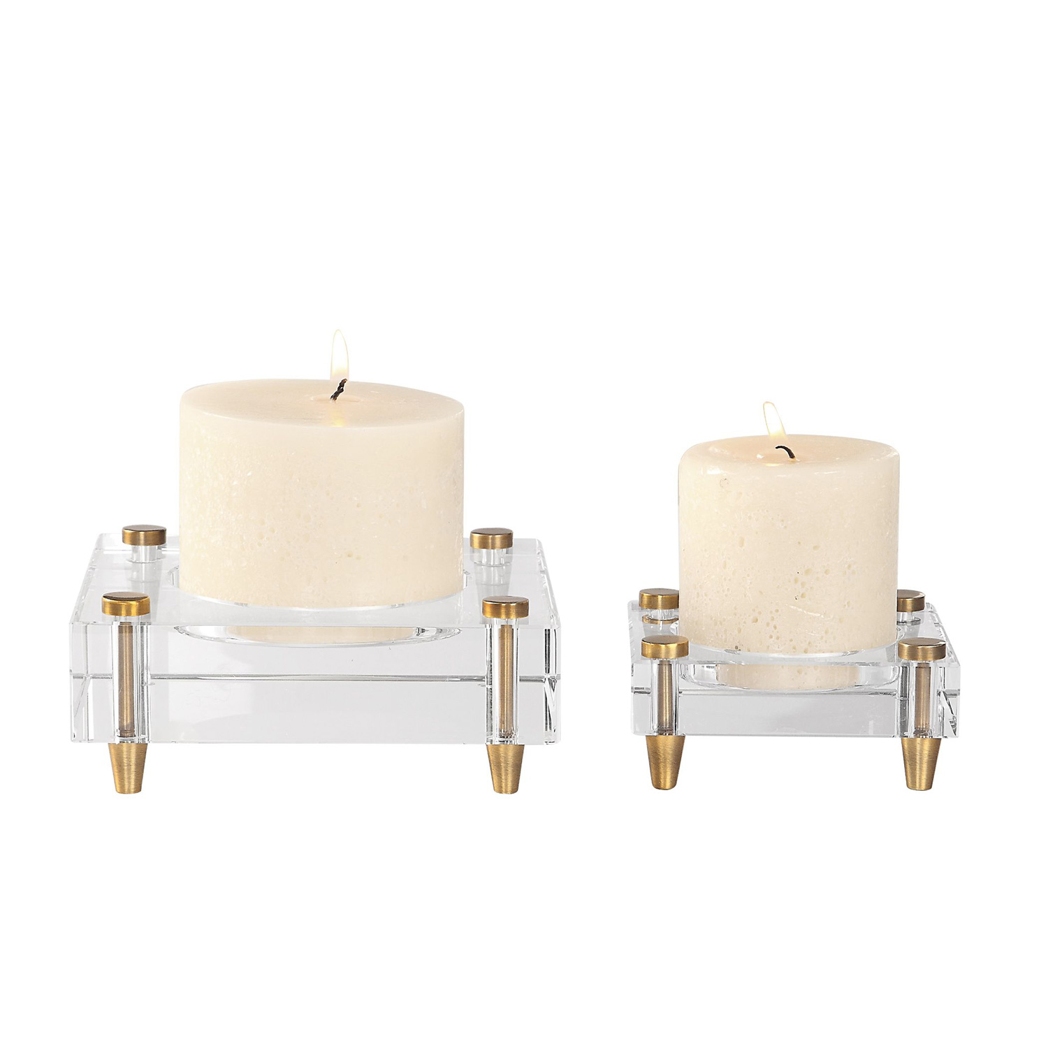 Uttermost Claire Crystal Block Candleholders - Set of 2