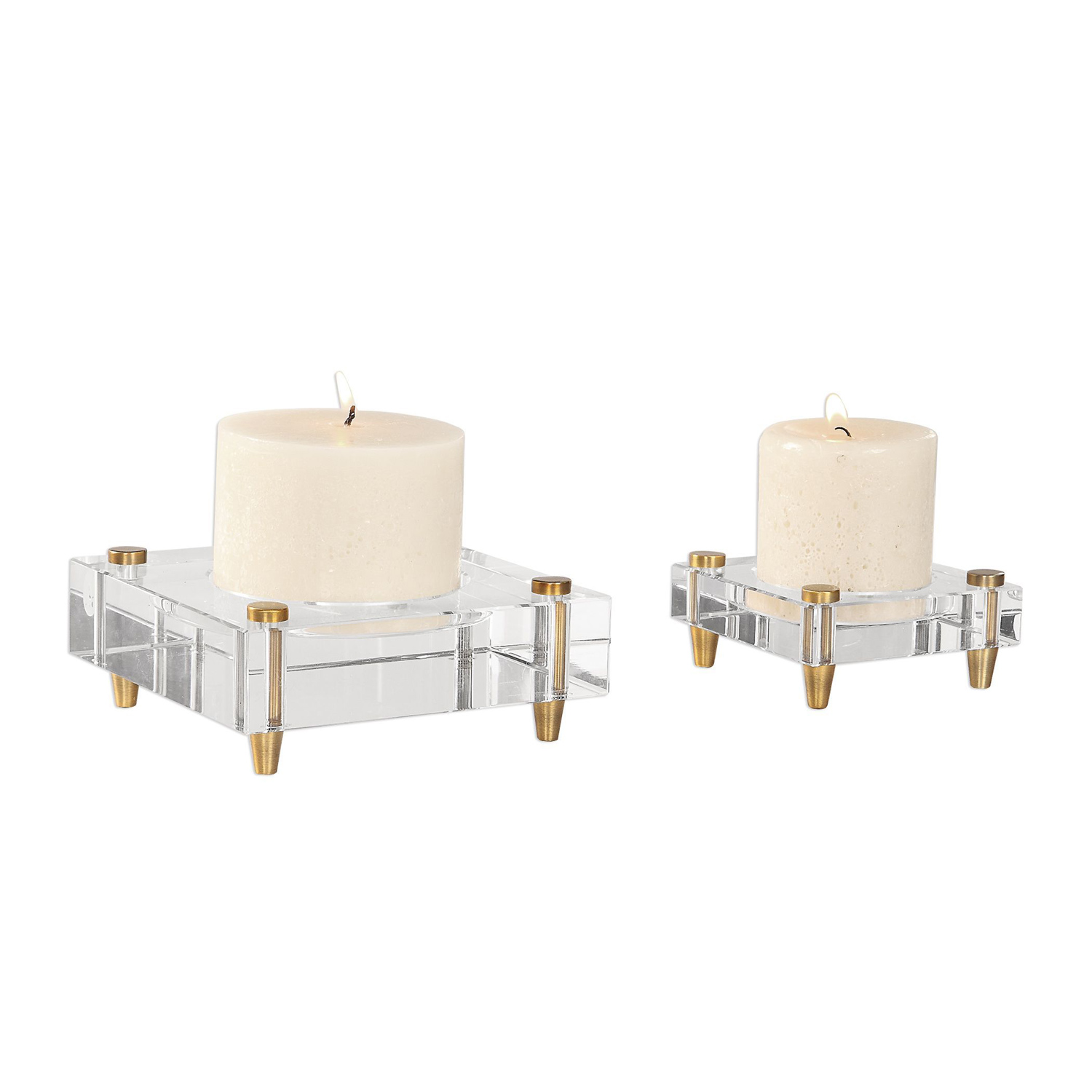 Uttermost Claire Crystal Block Candleholders - Set of 2