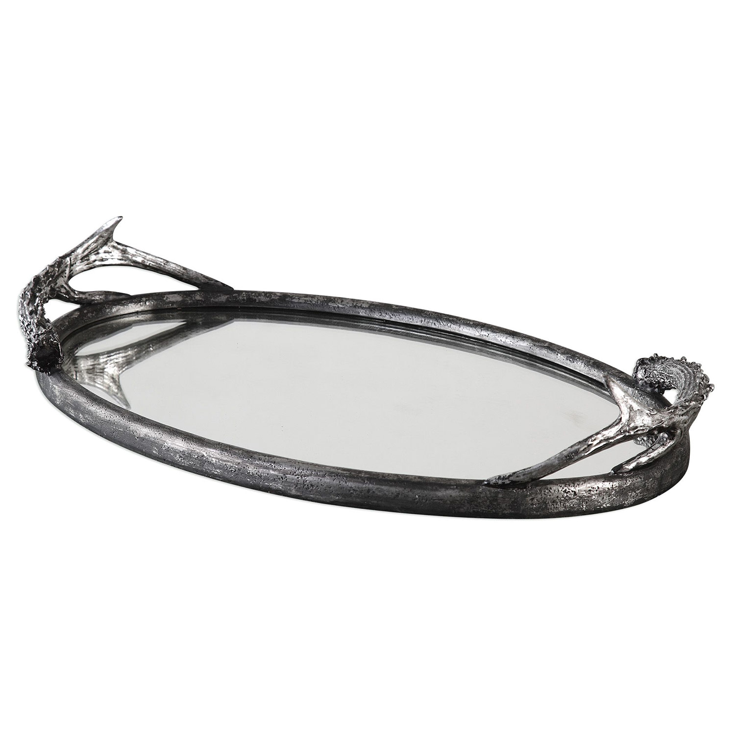 Uttermost Antiqued Antler Tray Silver UTTERMOST18760 at