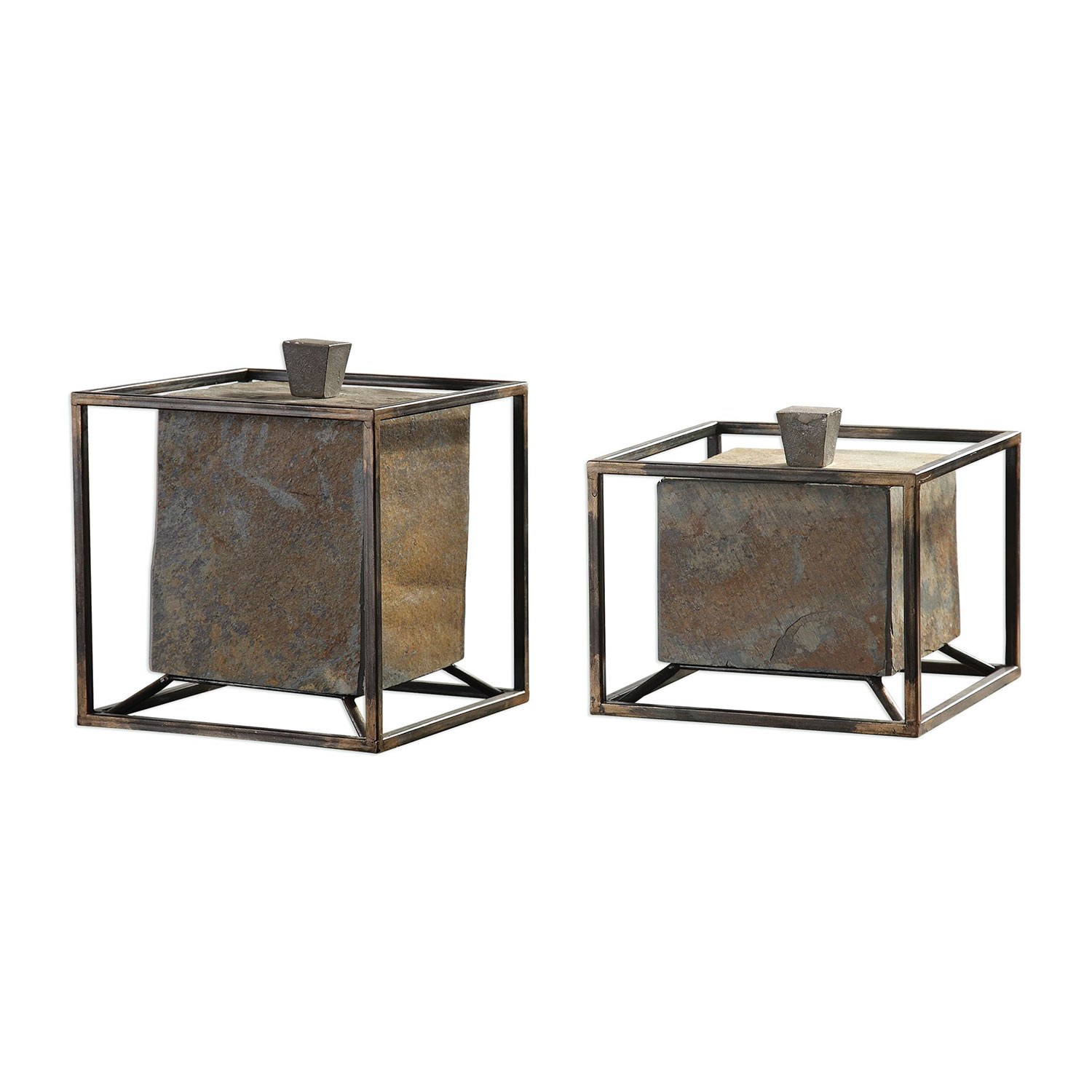 Uttermost Slate Cube Boxes - Set of 2