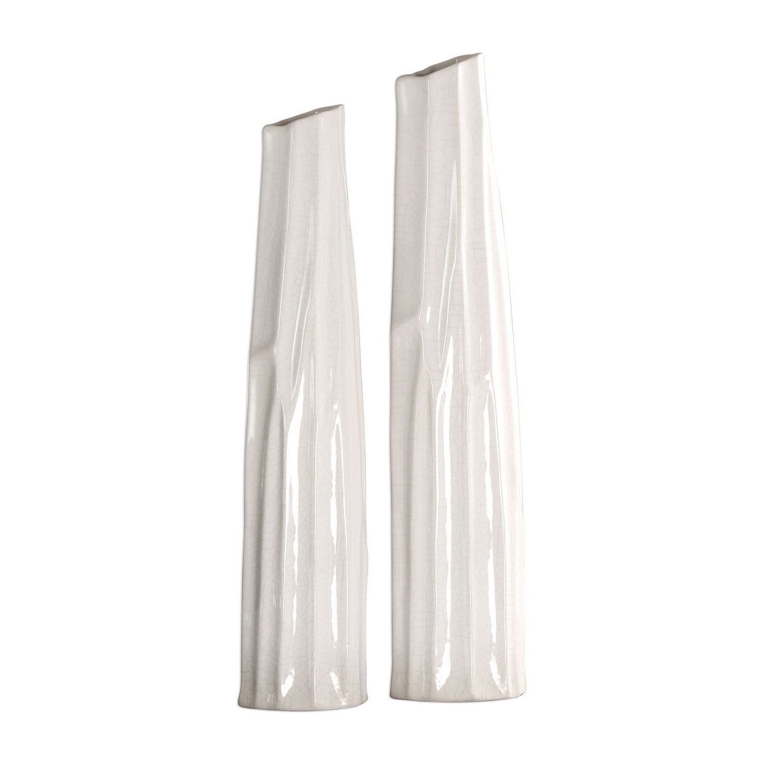 Uttermost Kenley Crackled Vases - Set of 2 - White