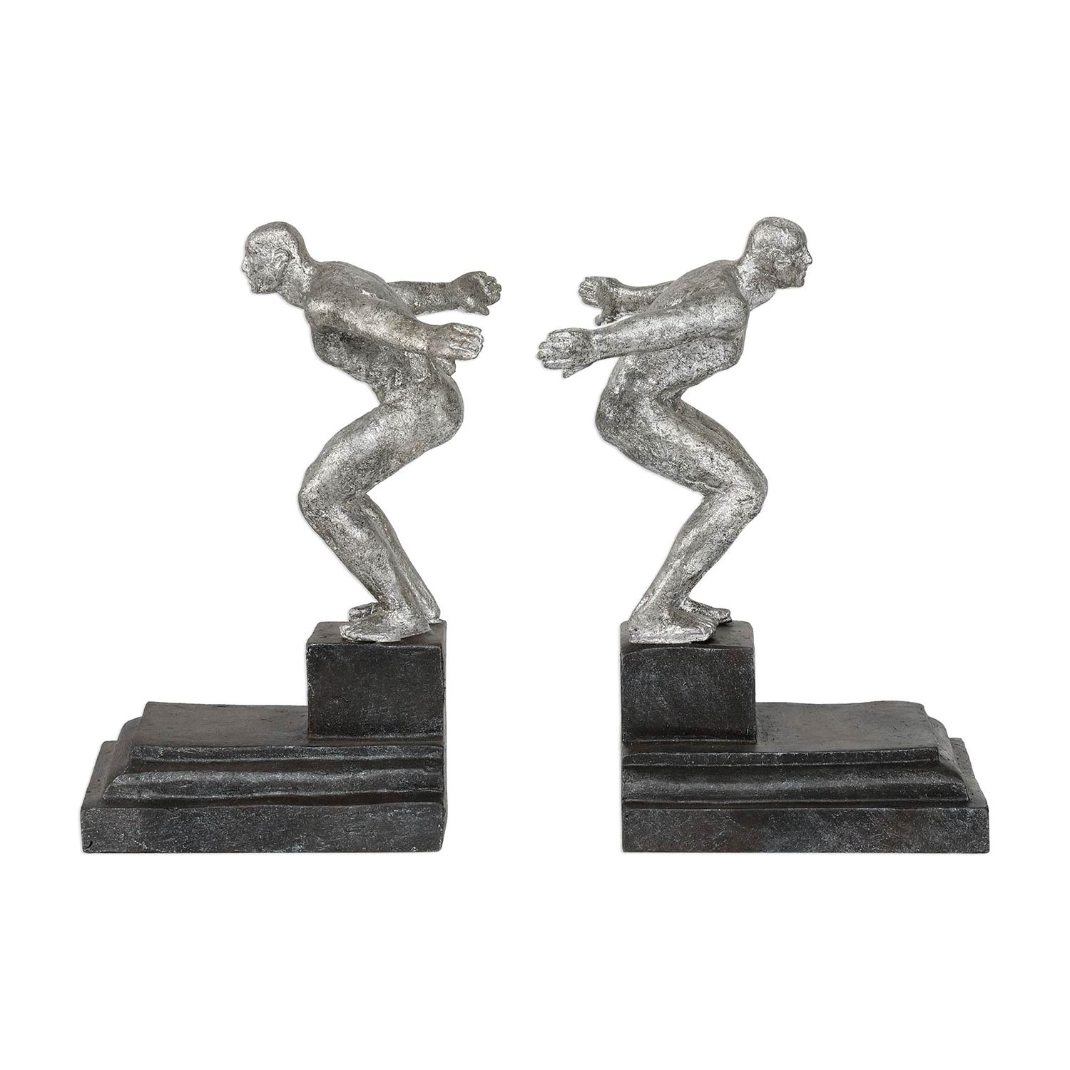 Uttermost Endurance Bookends - Silver - Set of 2
