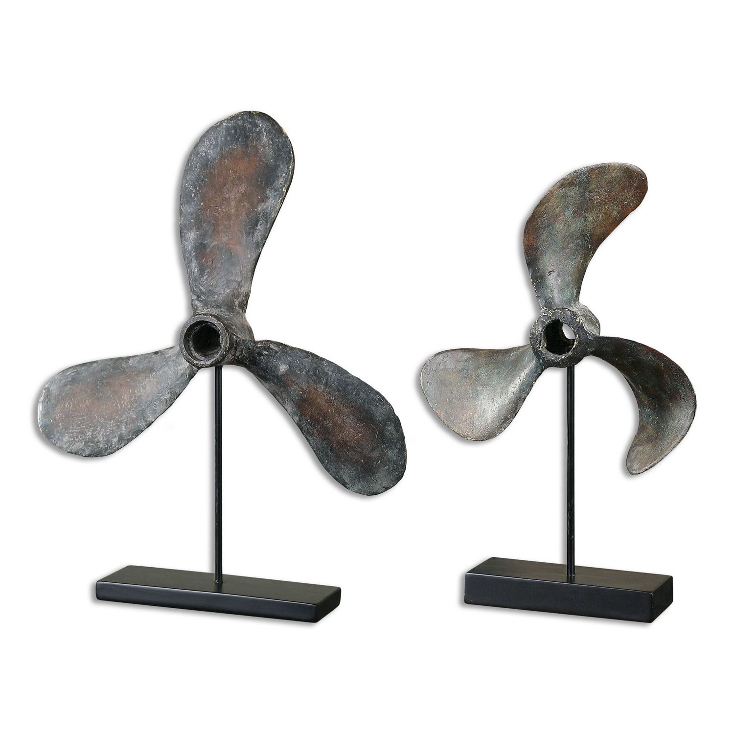 Uttermost Propellers Sculptures - Set of 2 - Rust
