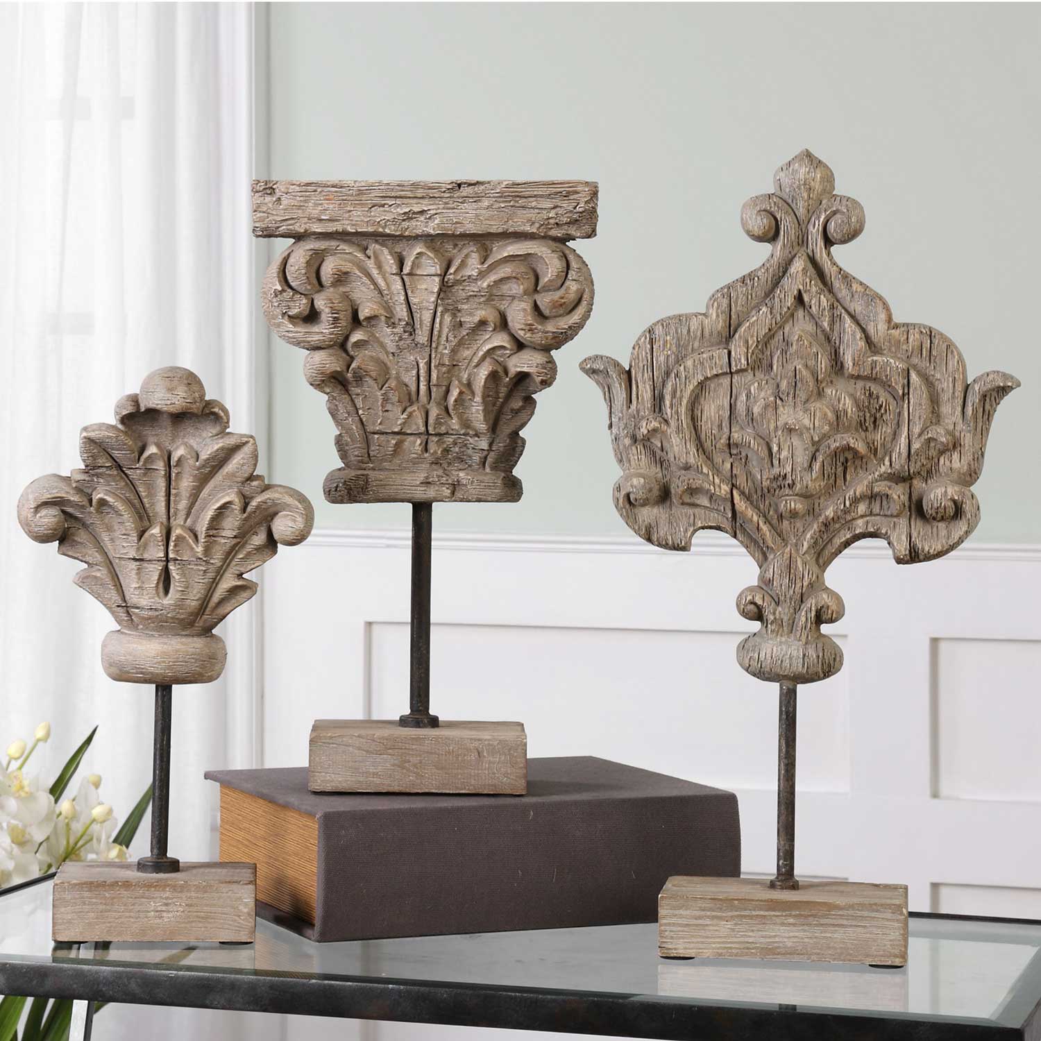 Uttermost Marta Wood Sculptures - Set of 3