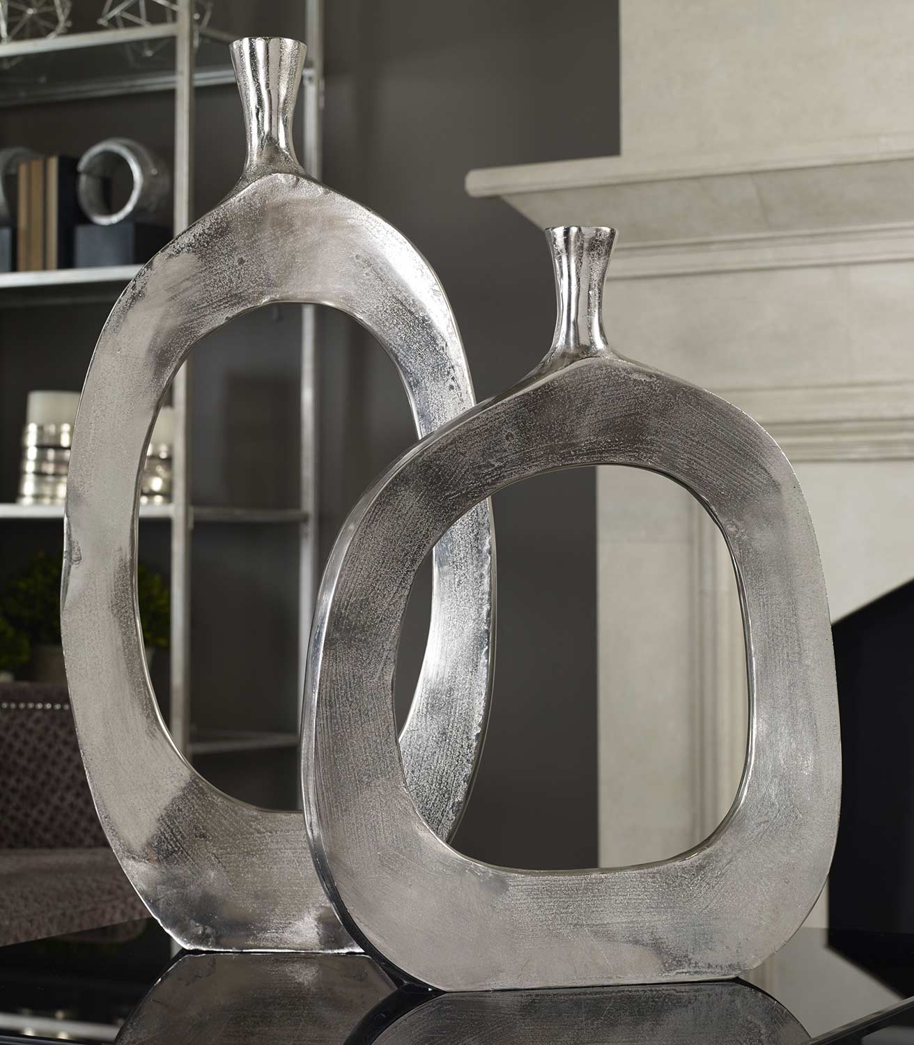 Uttermost Cierra Aluminum Vases - Set of 2