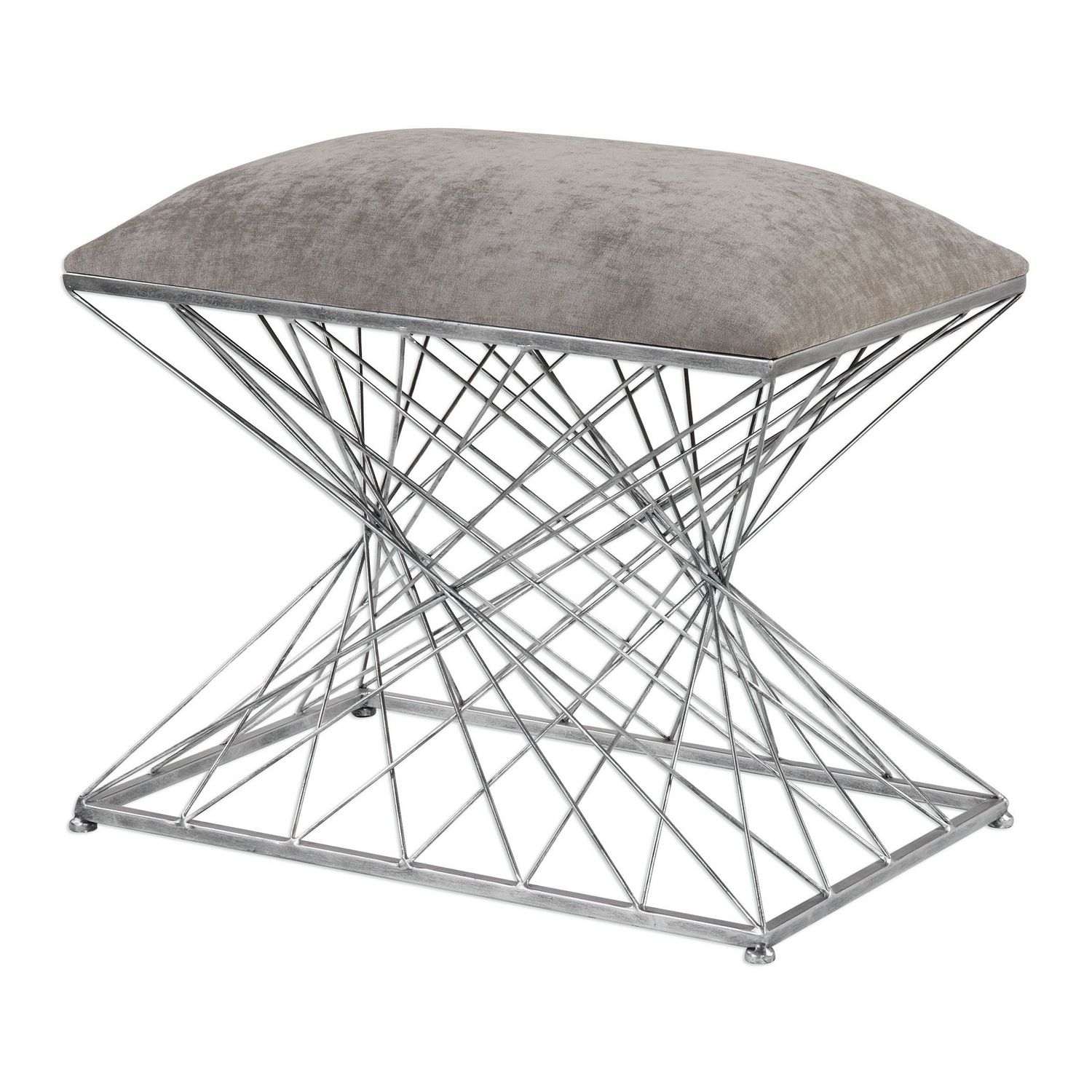 Uttermost Zelia Accent Stool - Silver