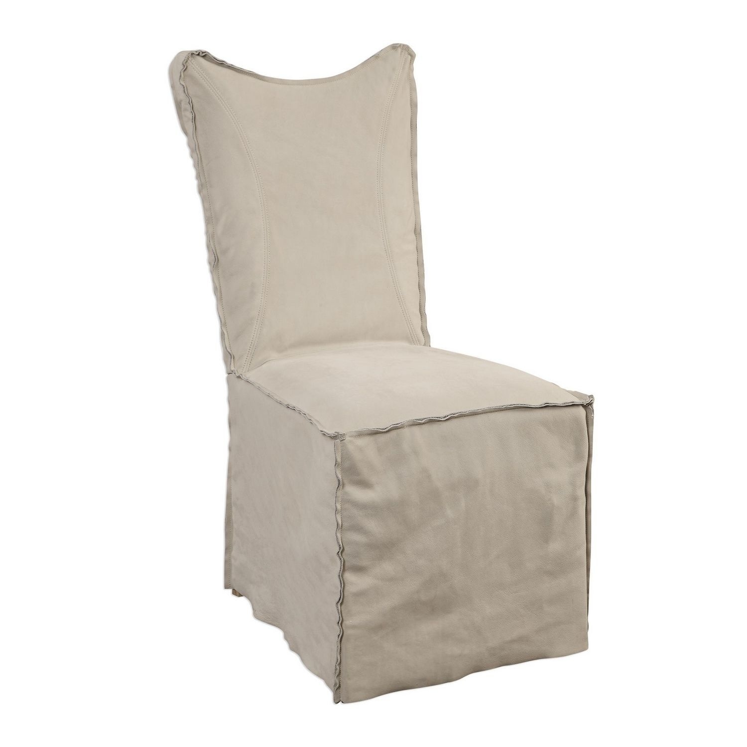 Uttermost Delroy Armless Chairs - Set of 2 - Stone Ivory