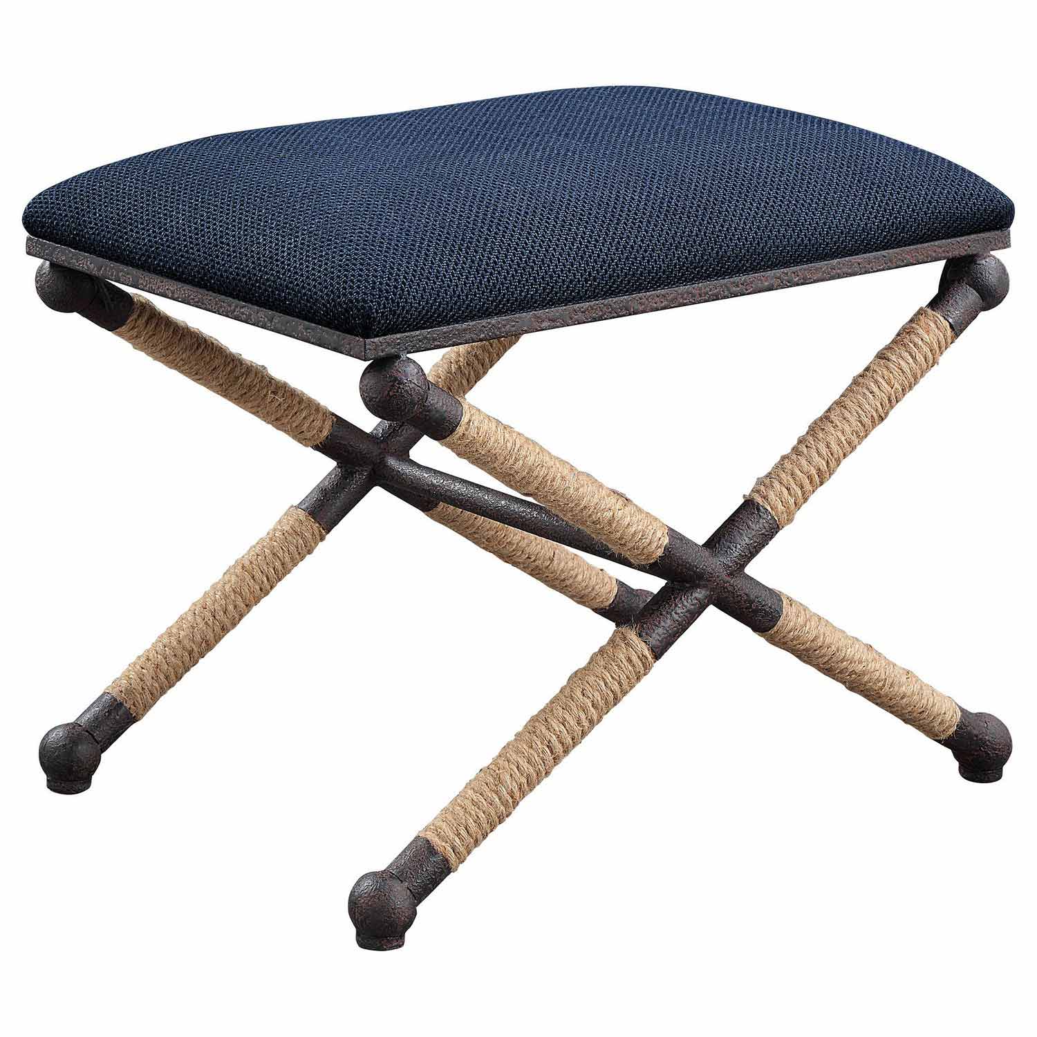 Uttermost Firth Small Fabric Bench - Navy