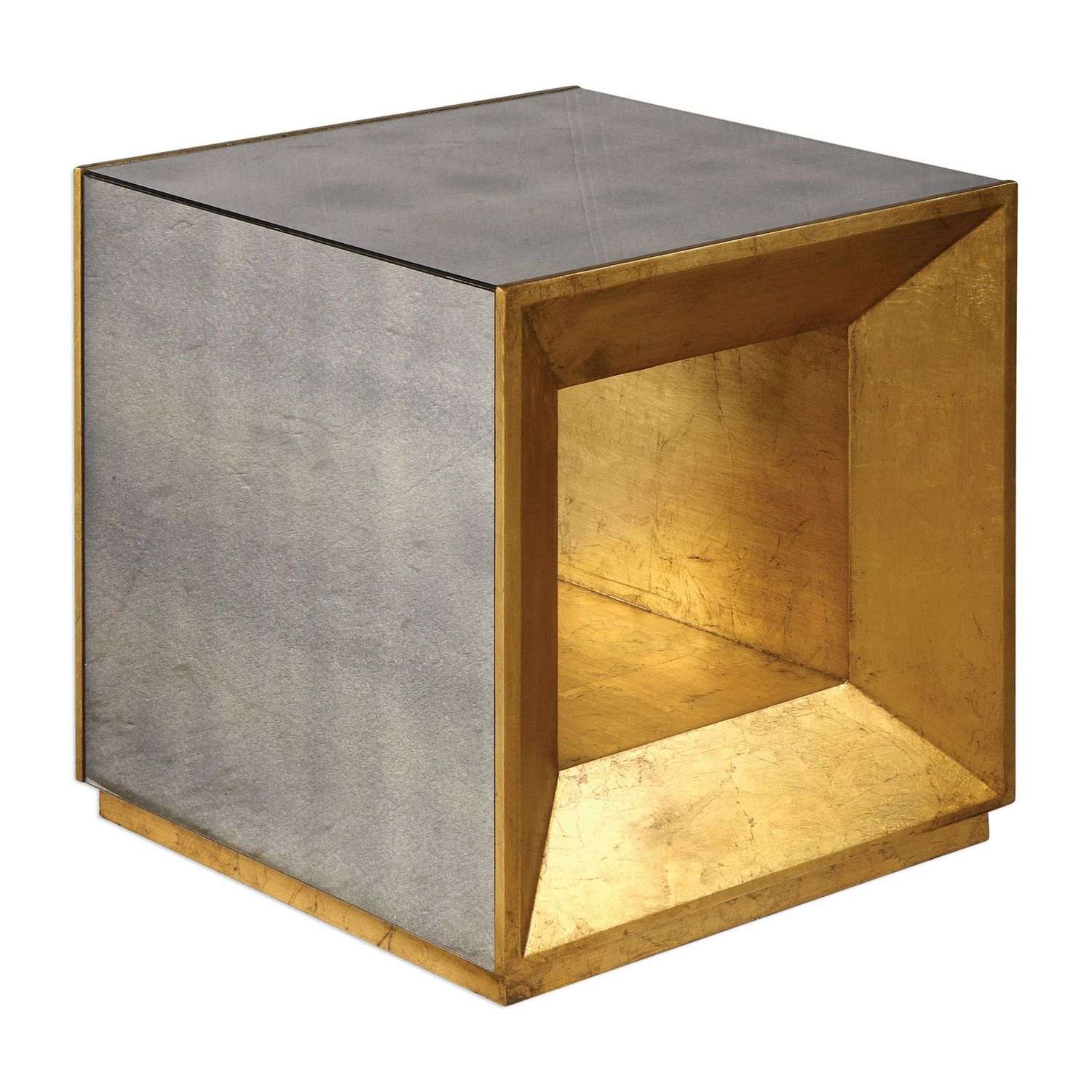 Uttermost Flair Cube Table - Gold