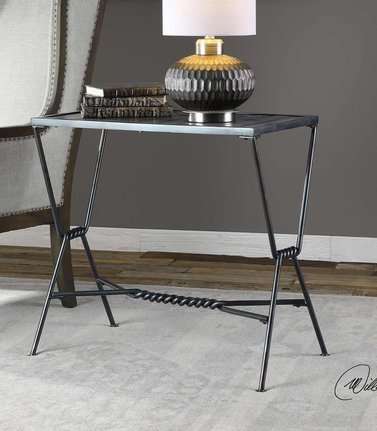Uttermost Gauther Accent Table - Aged Steel