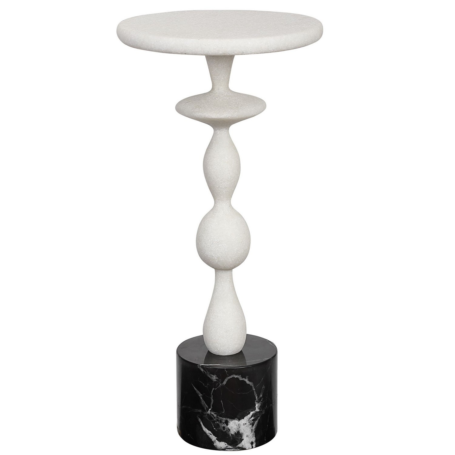 Uttermost Inverse Marble Drink Table - White