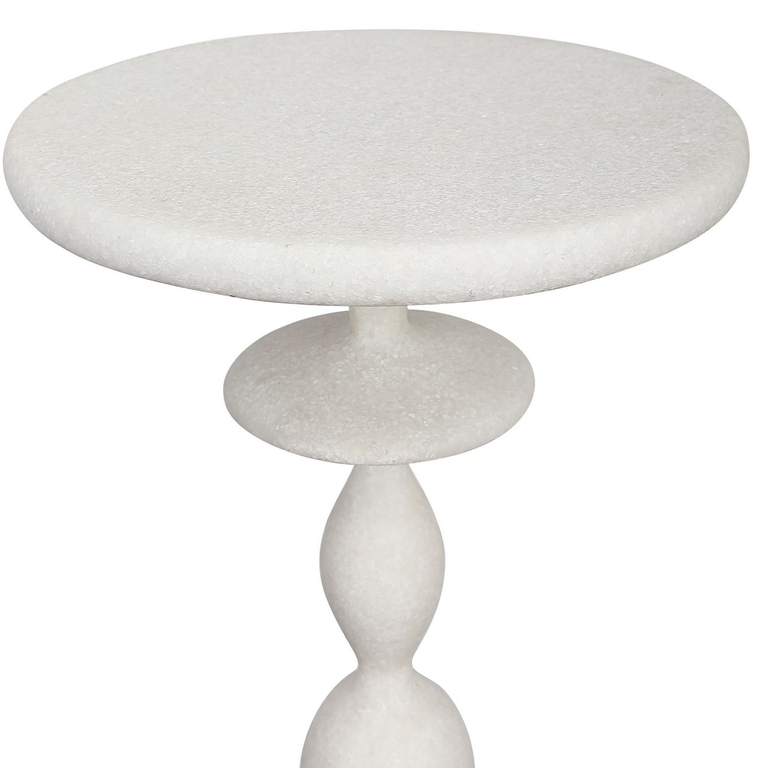 Uttermost Inverse Marble Drink Table - White