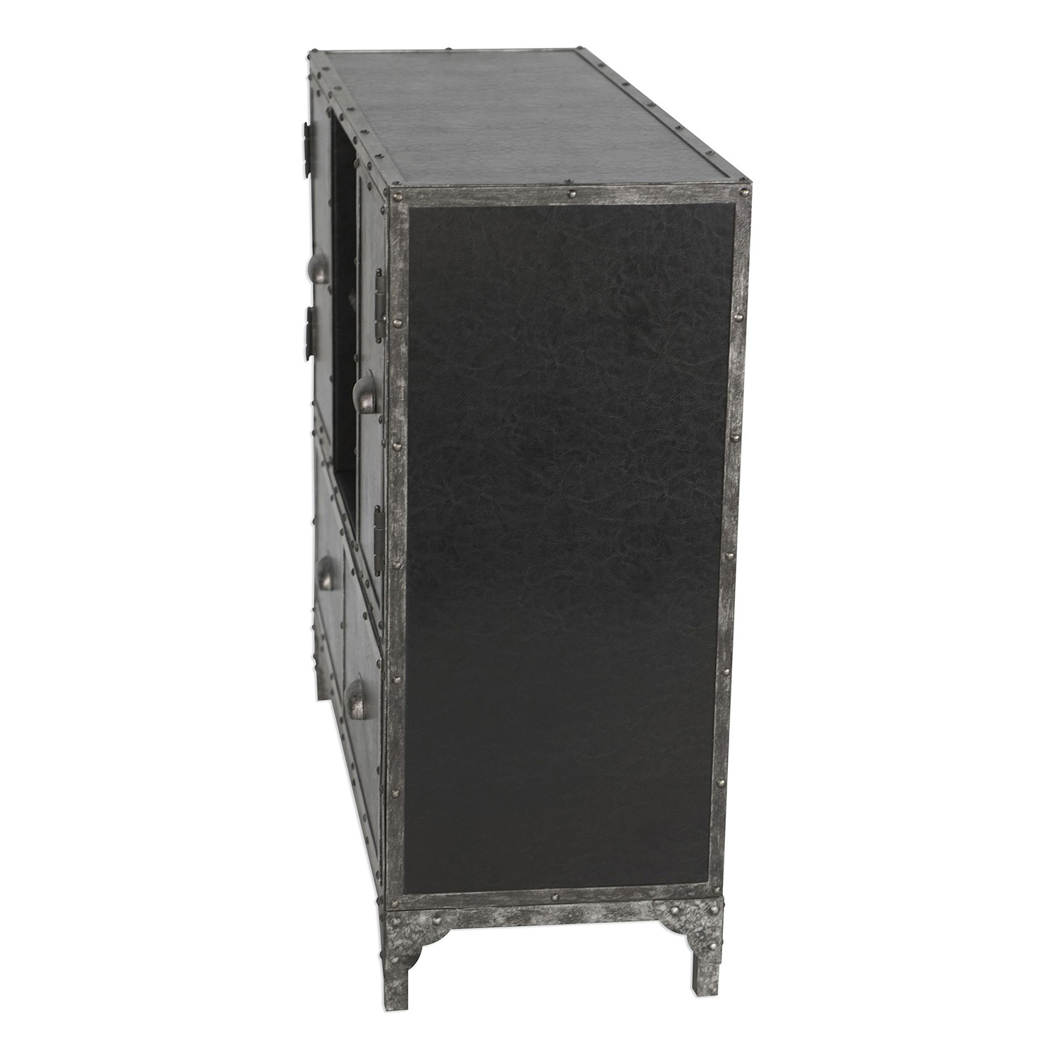 Uttermost Shawn Accent Chest - Black Leather