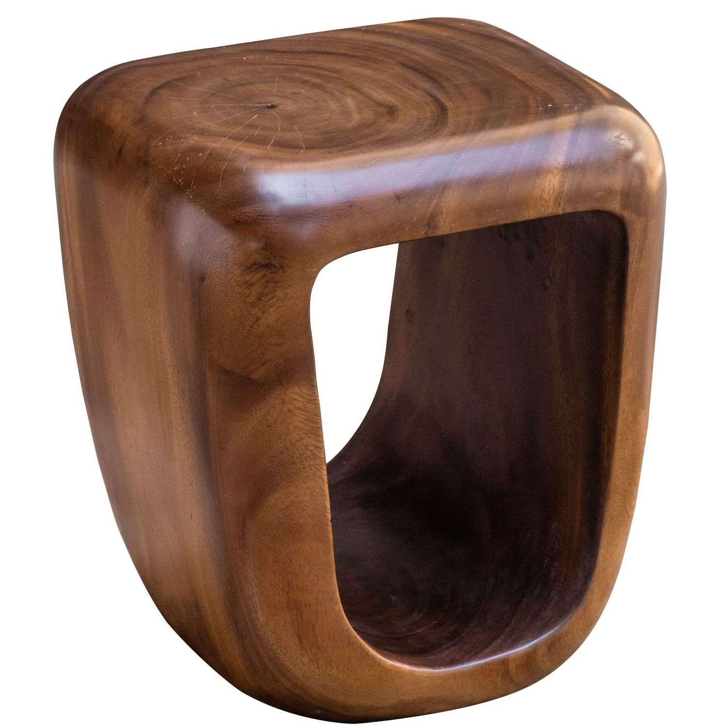 Uttermost Loophole Wooden Accent Stool