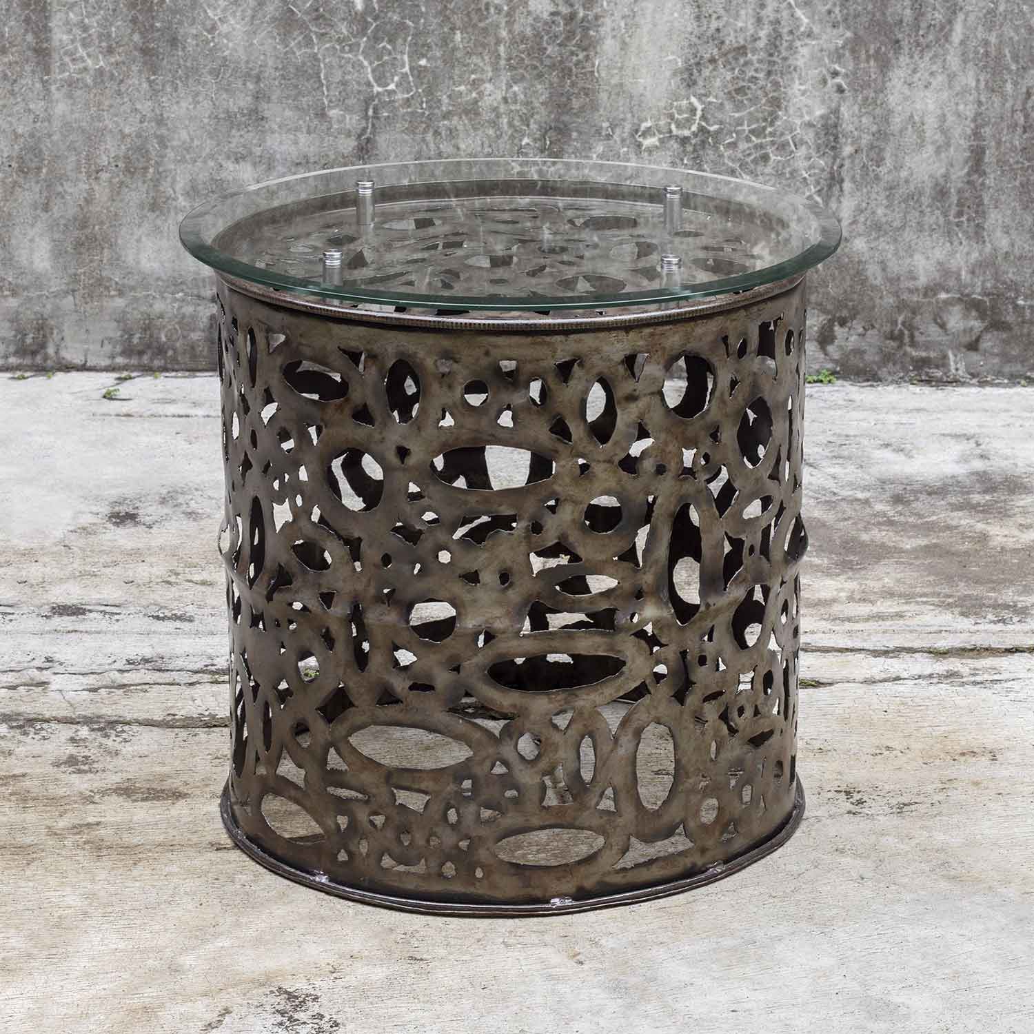 Uttermost Zama Industrial Accent Table