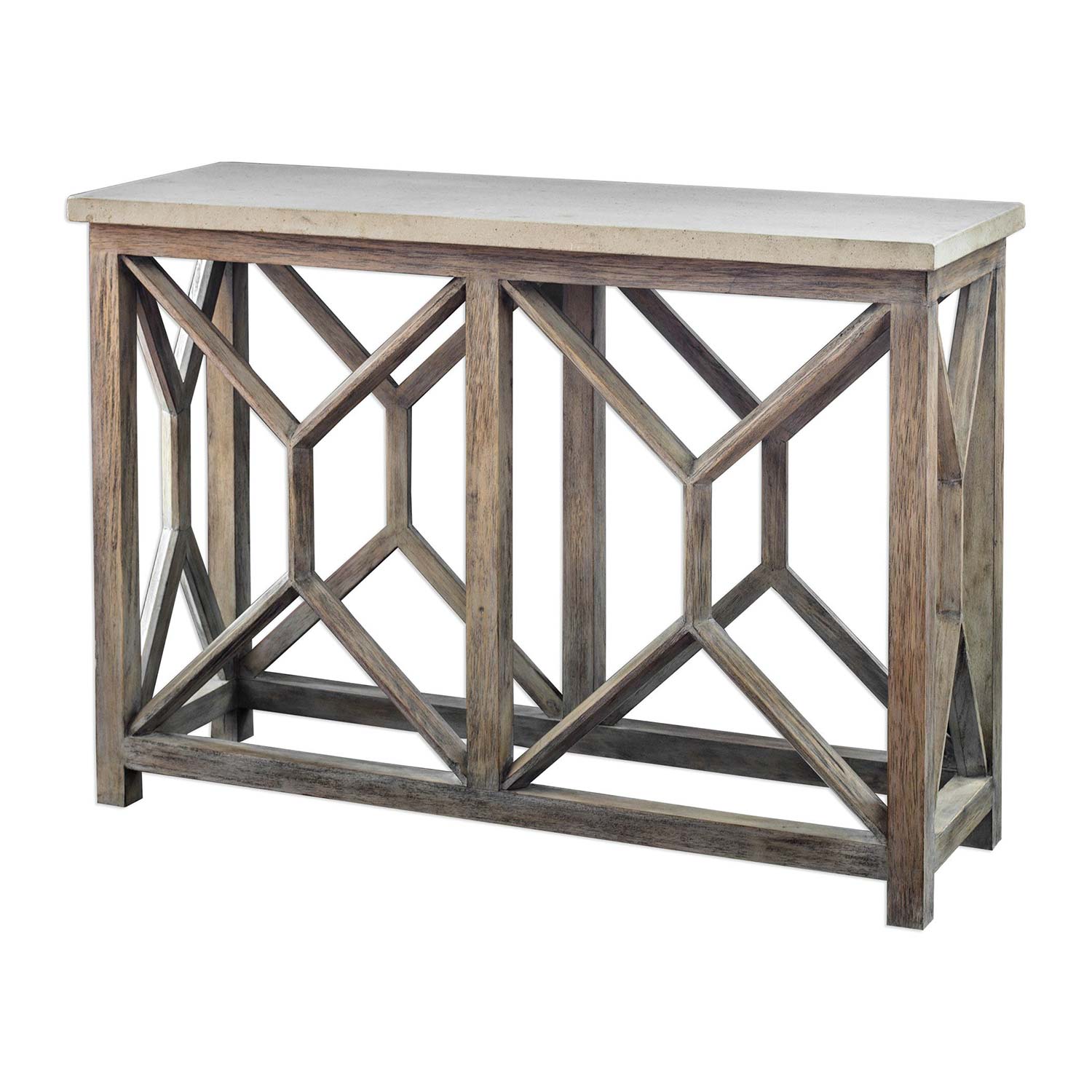 Uttermost Catali Stone Console Table - Ivory