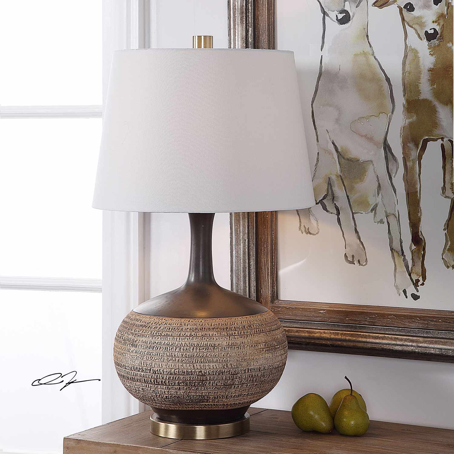 Uttermost Kipling Table Lamp - Textured Beige
