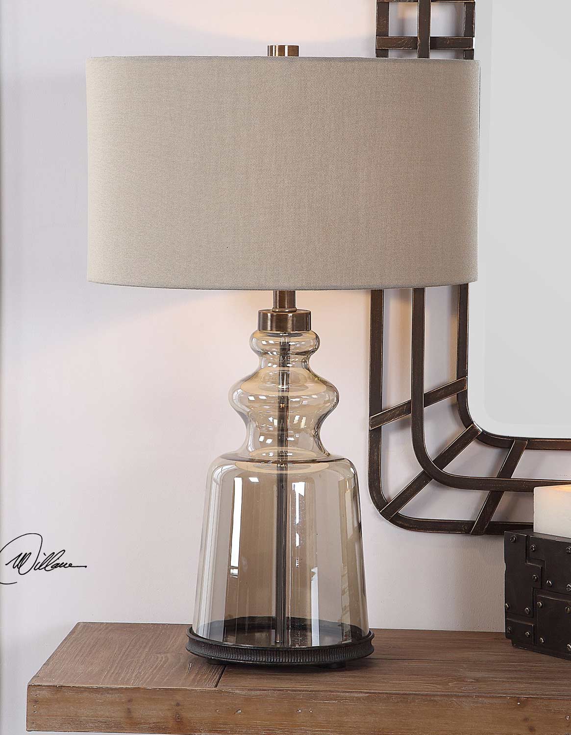 Uttermost Irving Table Lamp - Amber Glass