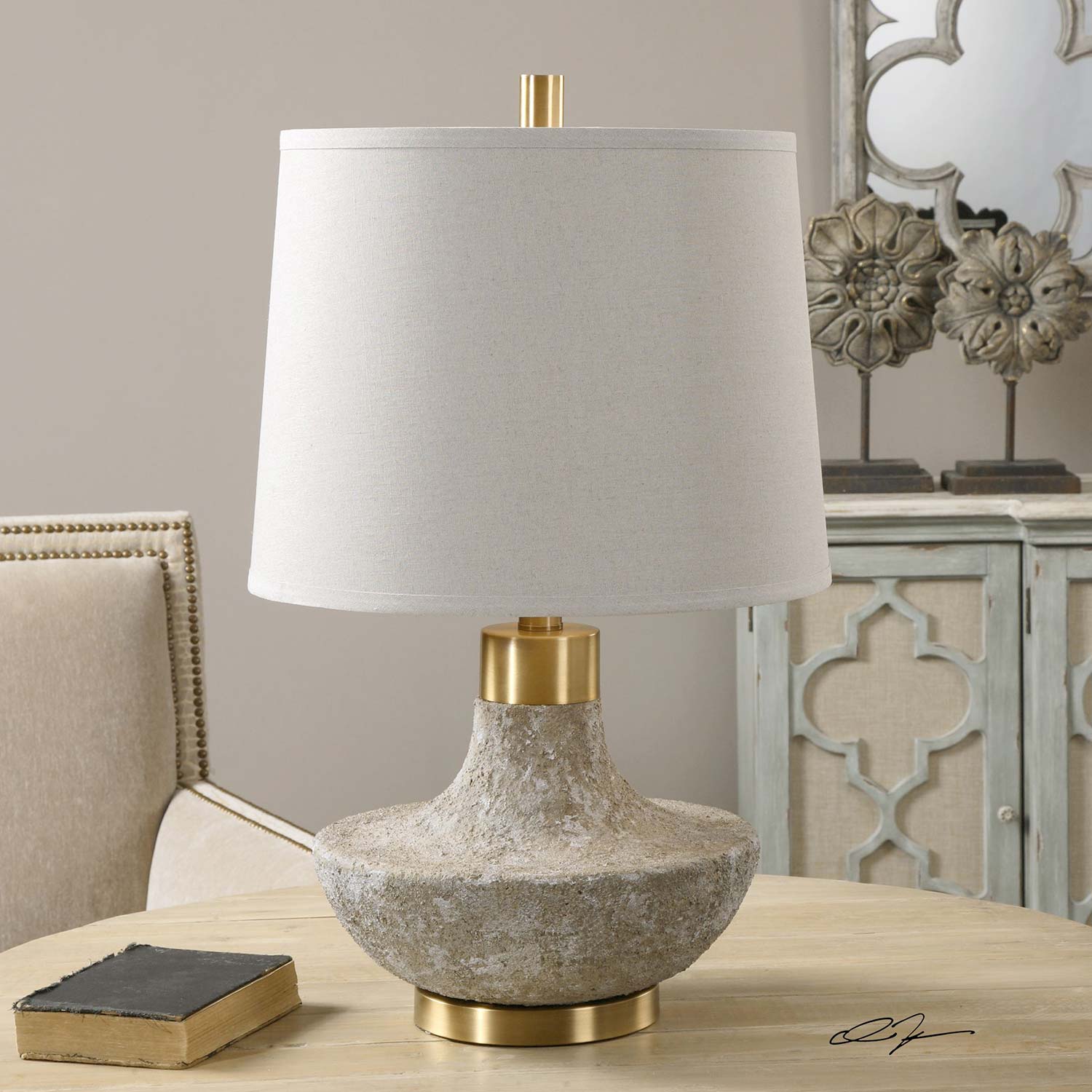 Uttermost Volongo Stone Ivory Lamp