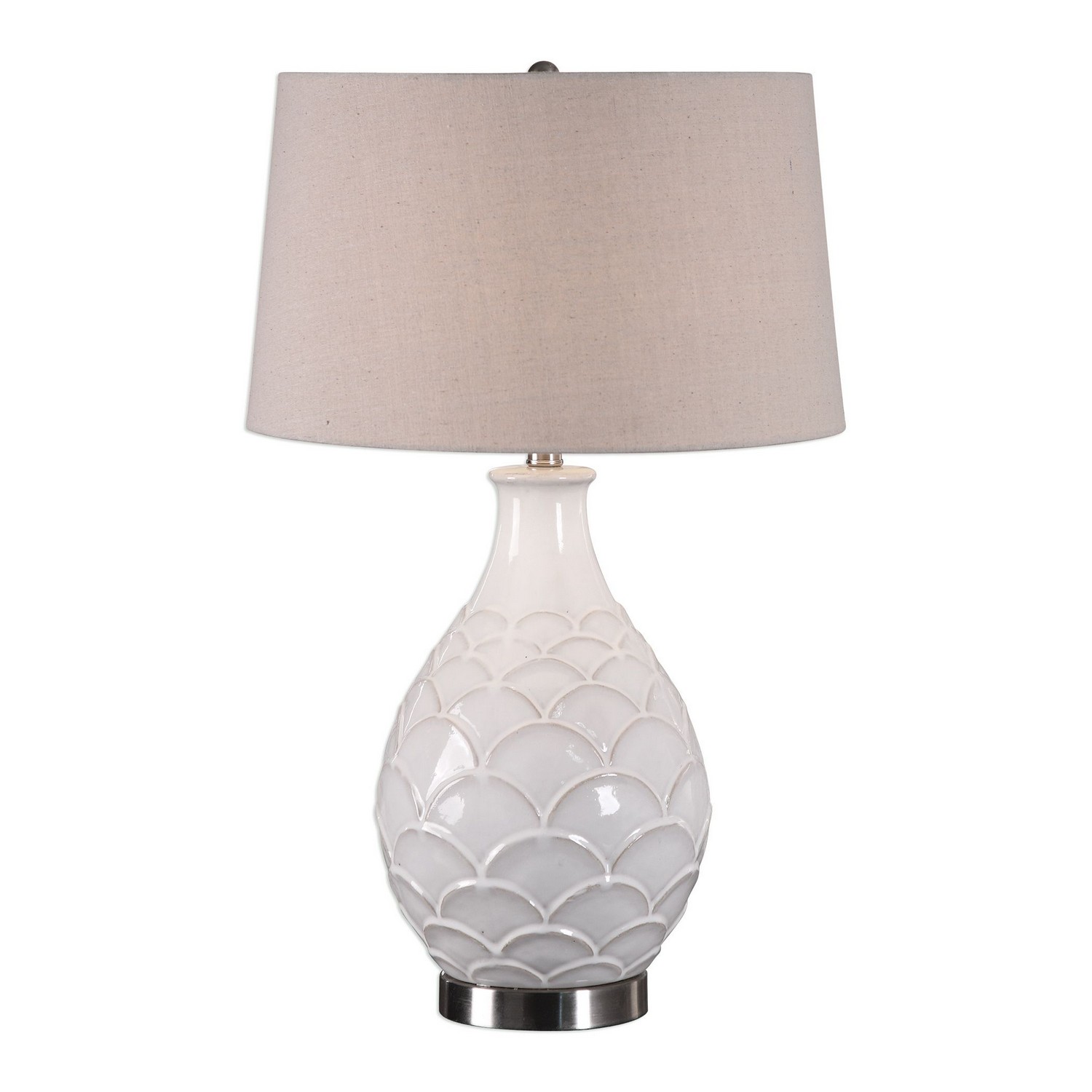 Uttermost Camellia Table Lamp - Glossed White