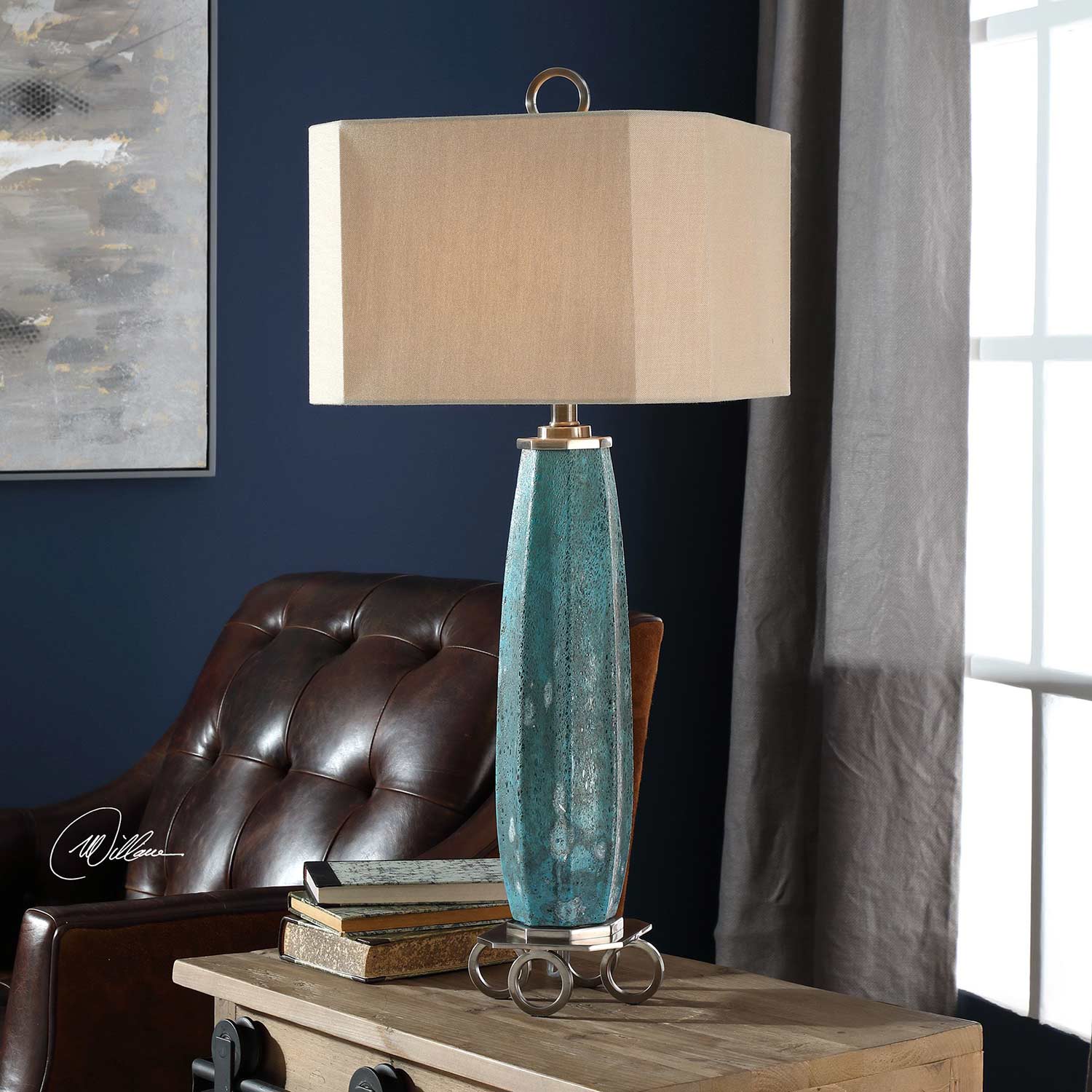 Uttermost Cabella Table Lamp - Aged Blue