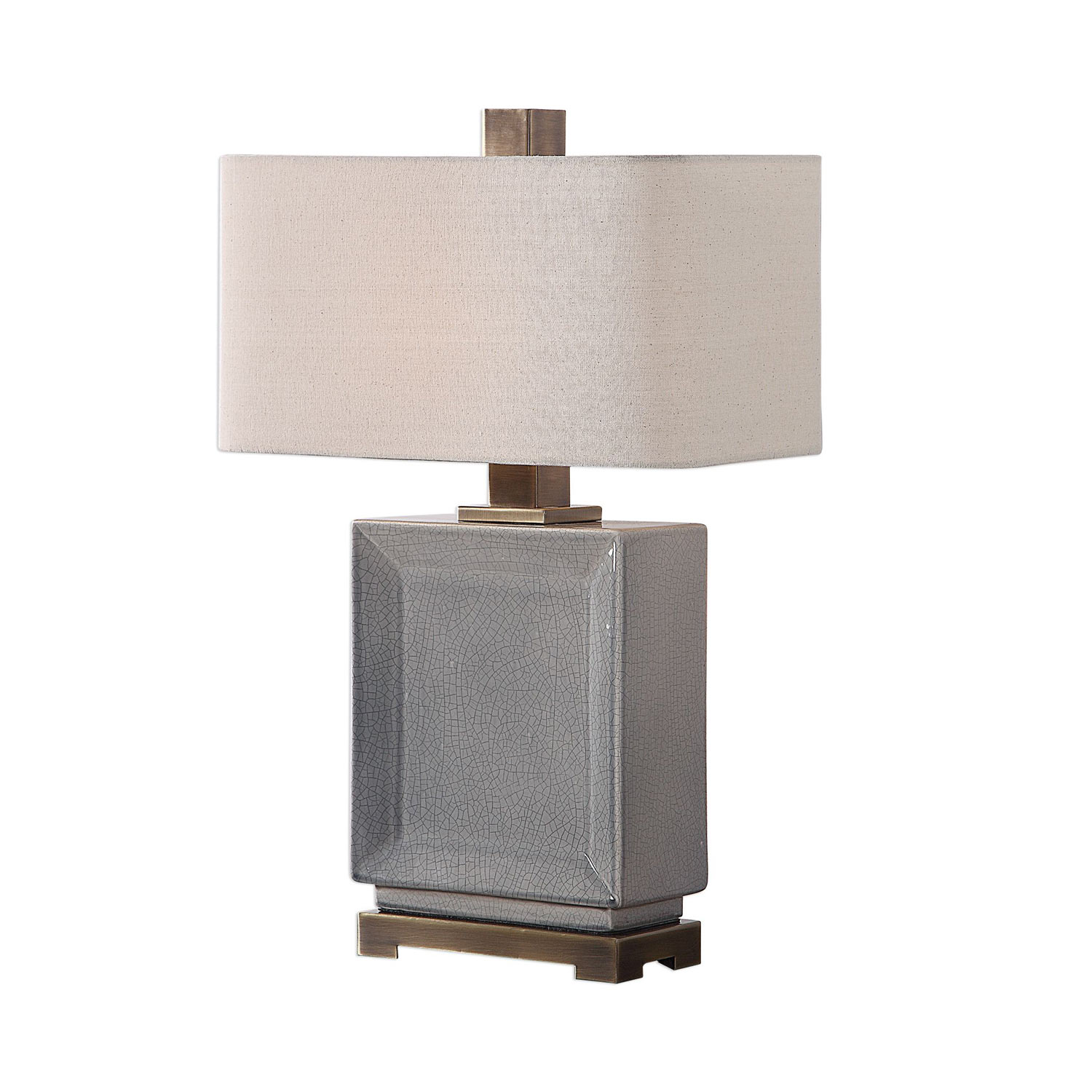 Uttermost Abbot Table Lamp - Crackled Gray