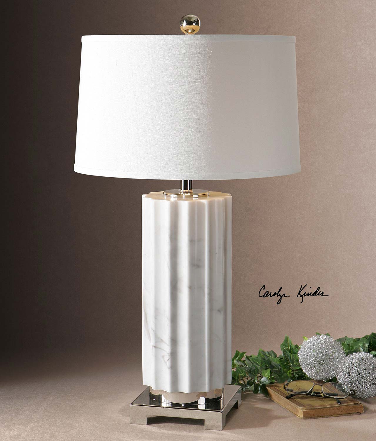 Uttermost Castorano White Marble Lamp