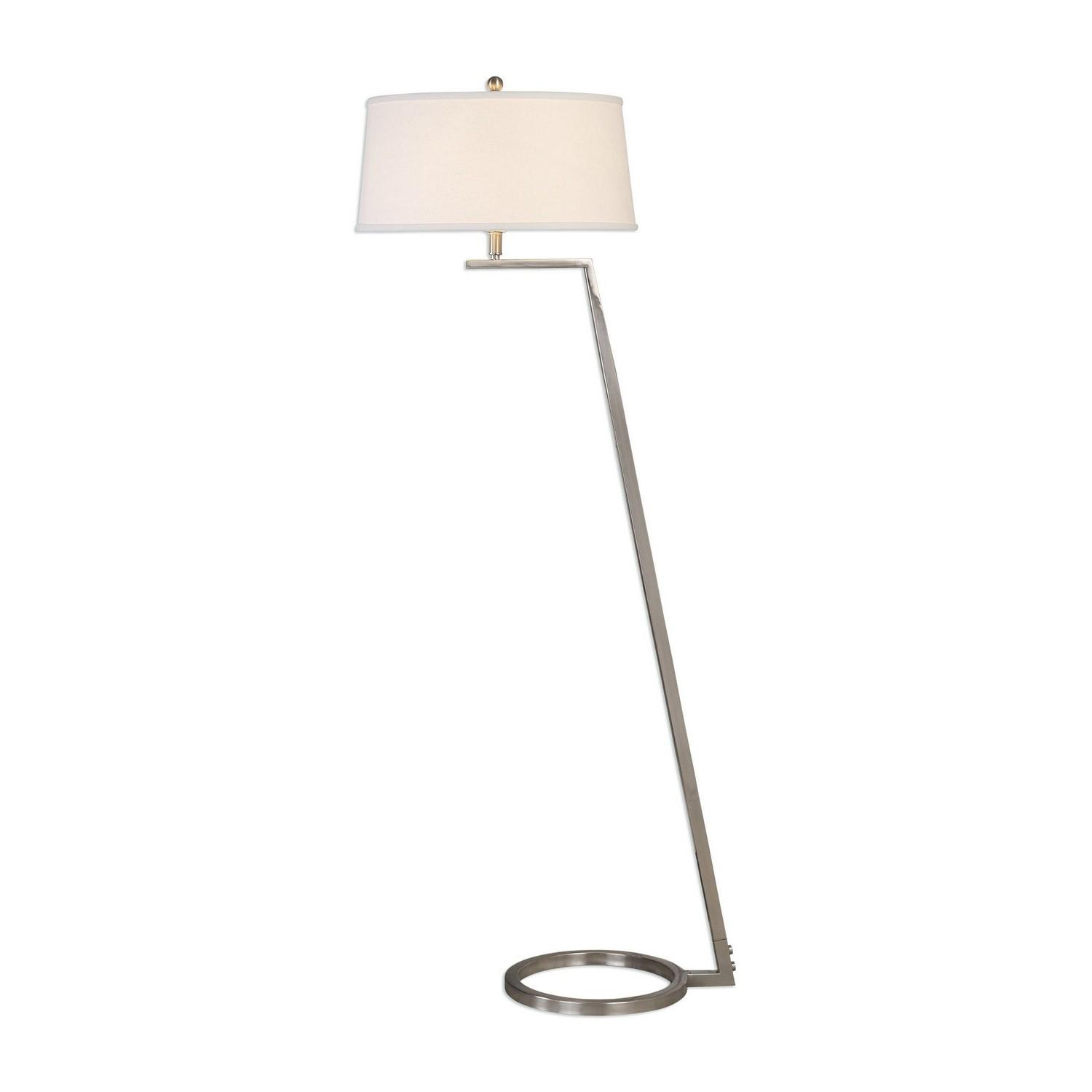 Uttermost Ordino Modern Floor Lamp - Nickel