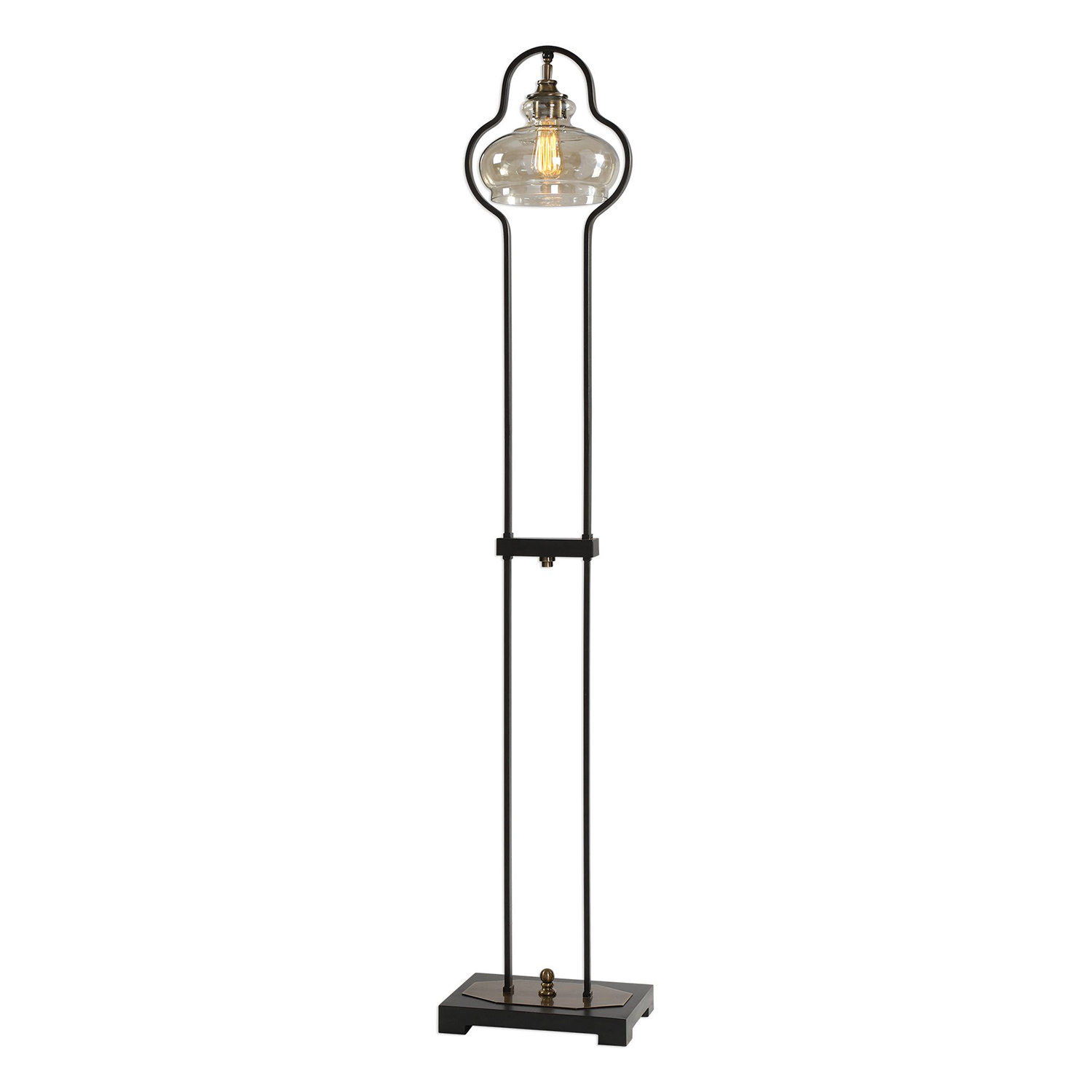 Uttermost Cotulla Floor Lamp - Amber Glass